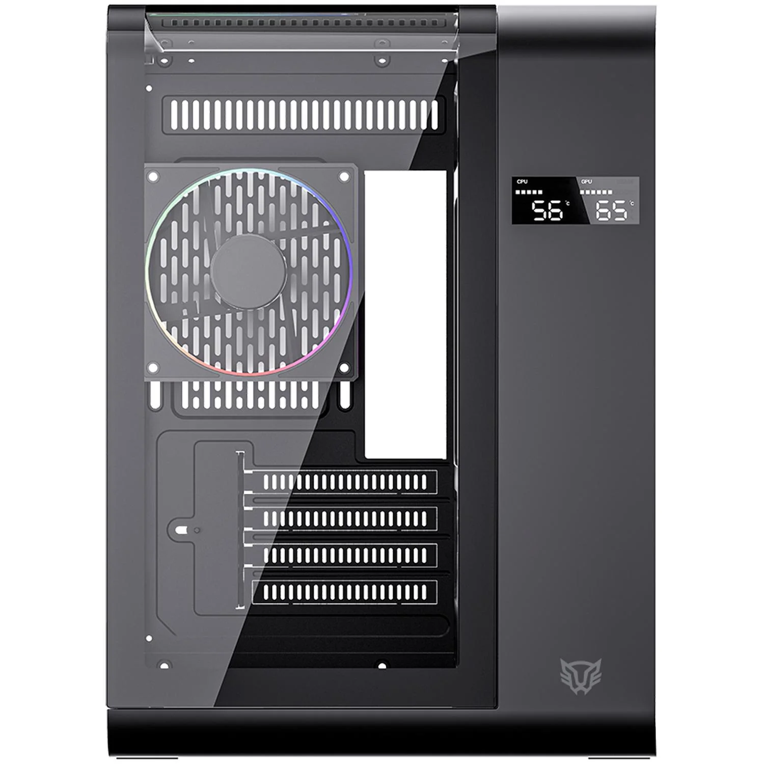 Gabinete Gamer BALAM RUSH TANK EXPERT CURVE 6400 Micro ATX Mini Torre 3 Fan Cristal Templado USB-C ARGB Negro BR-941617 - Image 4