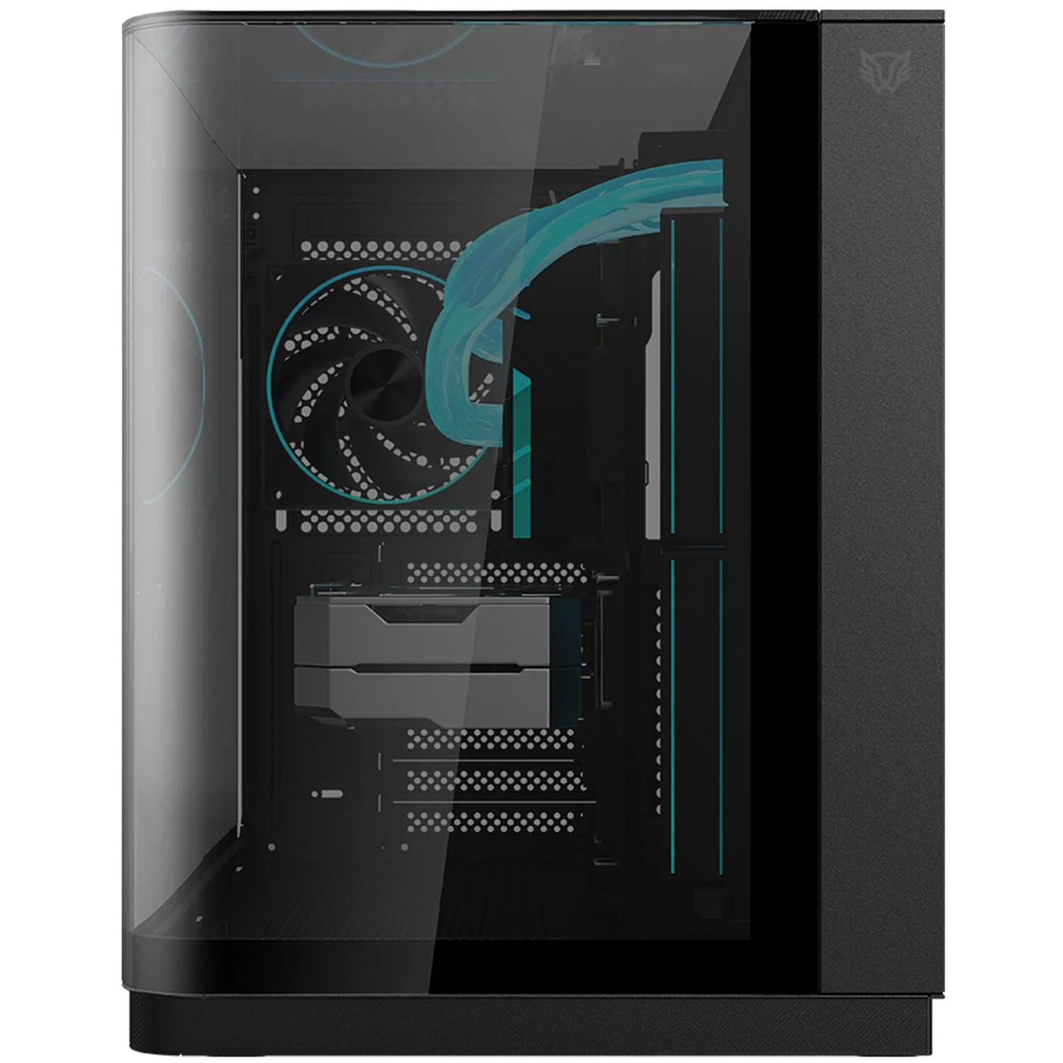 Gabinete Gamer BALAM RUSH TANK EXPERT CURVE 6800 ATX Media Torre 3 Fan Panel Curvo Cristal Templado USB-C ARGB Negro BR-941570 - Image 2