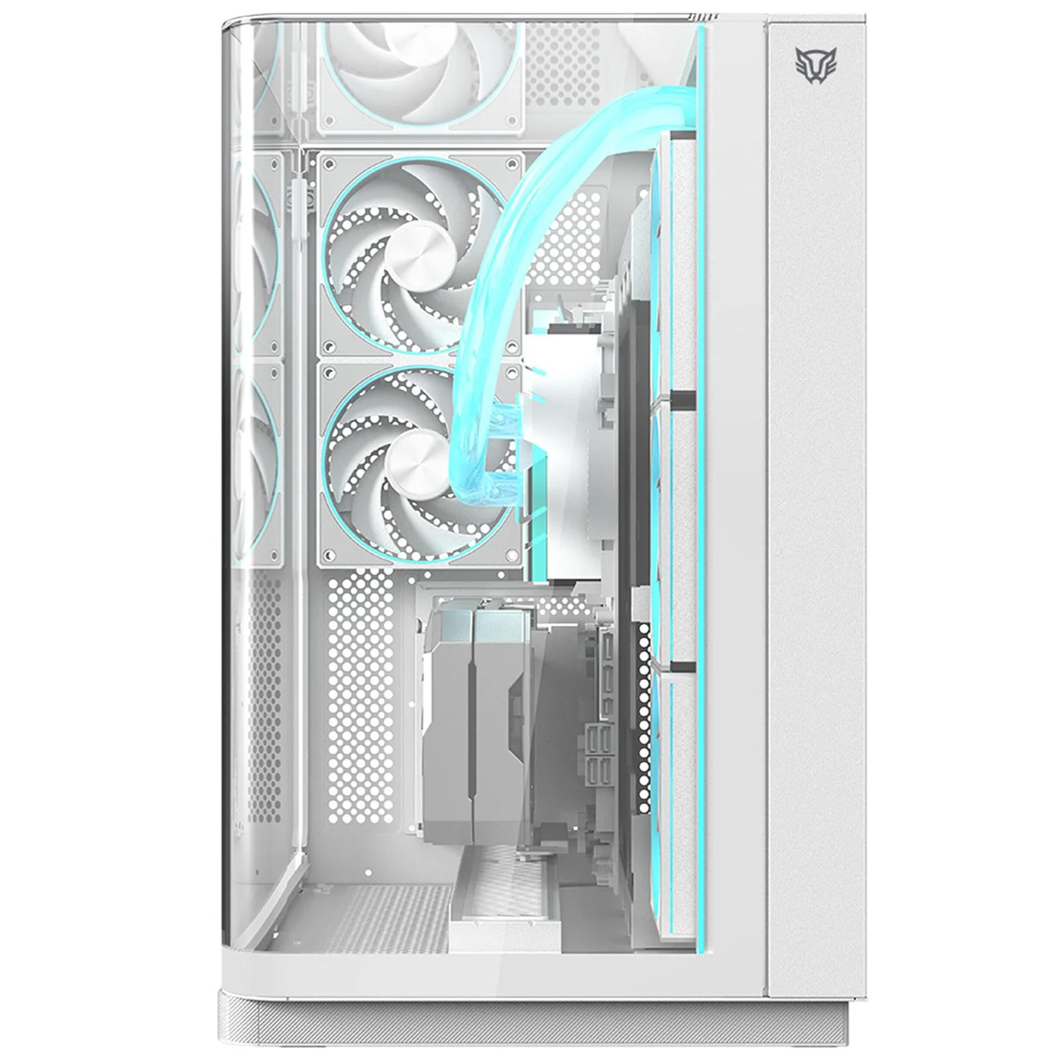 Gabinete Gamer BALAM RUSH TANK EXPERT CURVE 7800 ATX Media Torre 5 Fan Panel Curvo Cristal Templado USB-C ARGB Blanco BR-941563 - Image 2