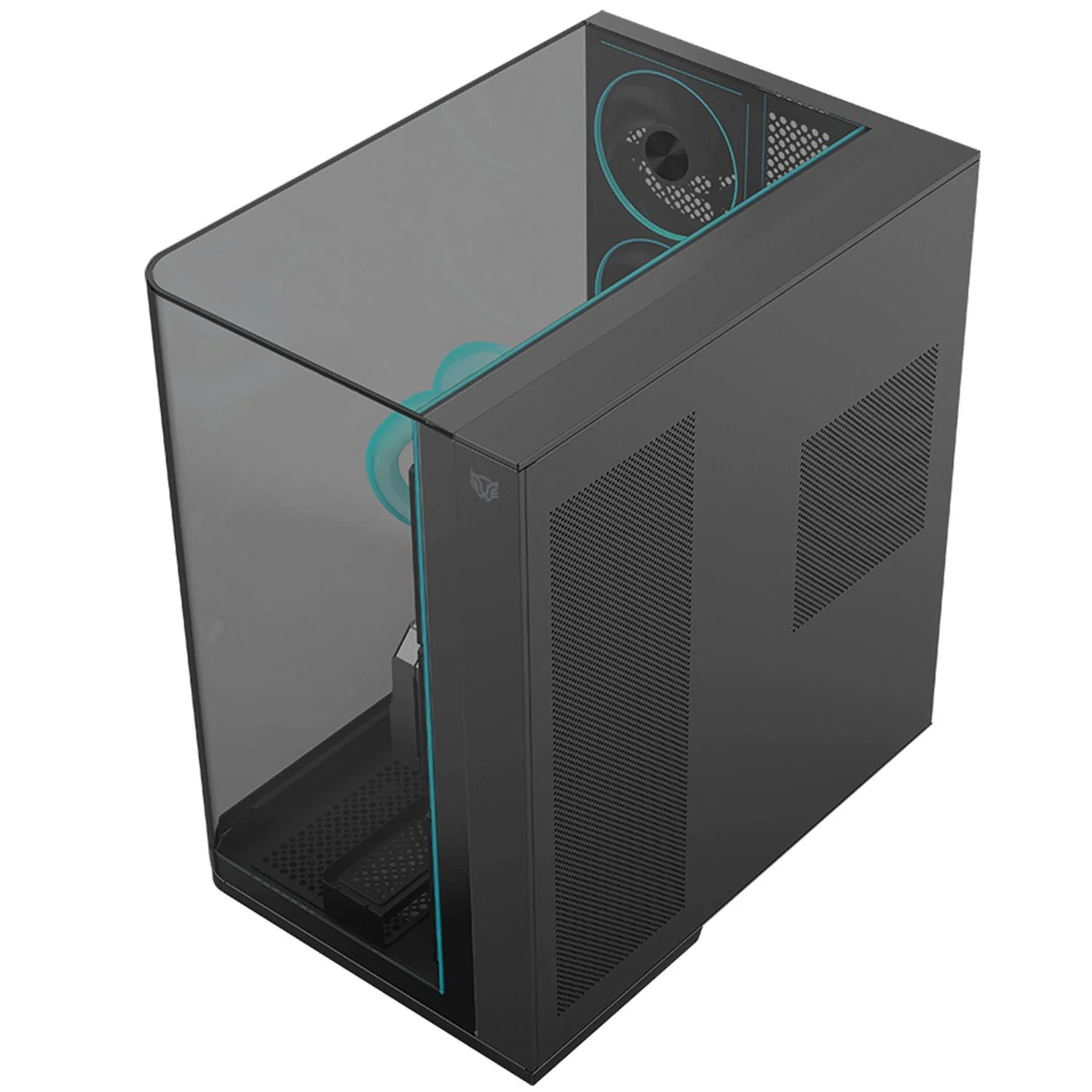 Gabinete Gamer BALAM RUSH TANK EXPERT CURVE 7800 ATX Media Torre 5 Fan Panel Curvo Cristal Templado USB-C ARGB Negro BR-941556 - Image 3