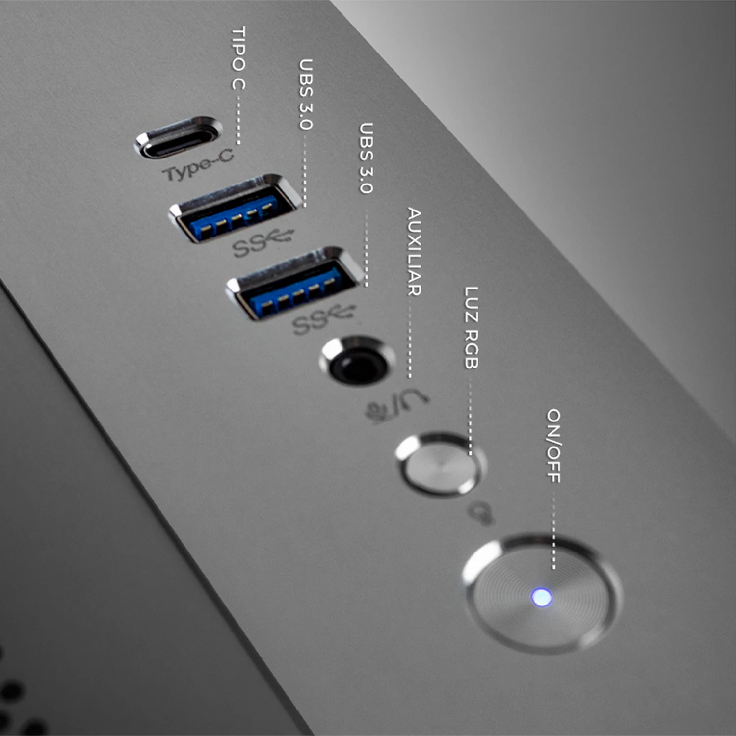 Gabinete DXT GAMING Titan T5 Media Torre 4 Fan ARGB USB-C Aluminio CDXTT5M - Image 4