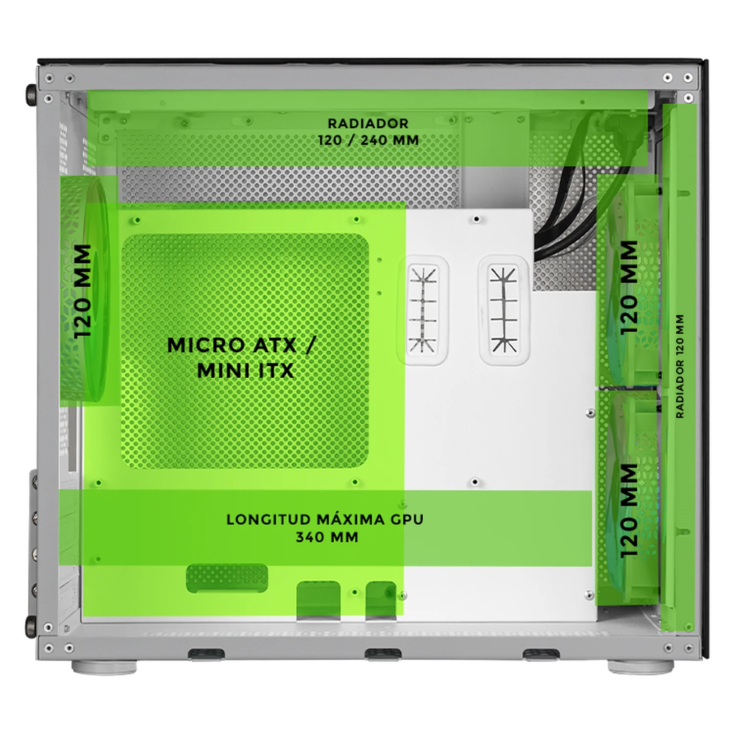 Gabinete DXT GAMING Titan T7 Mini Torre 3 Fan ARGB USB-C Aluminio CDXTT7M - Image 3