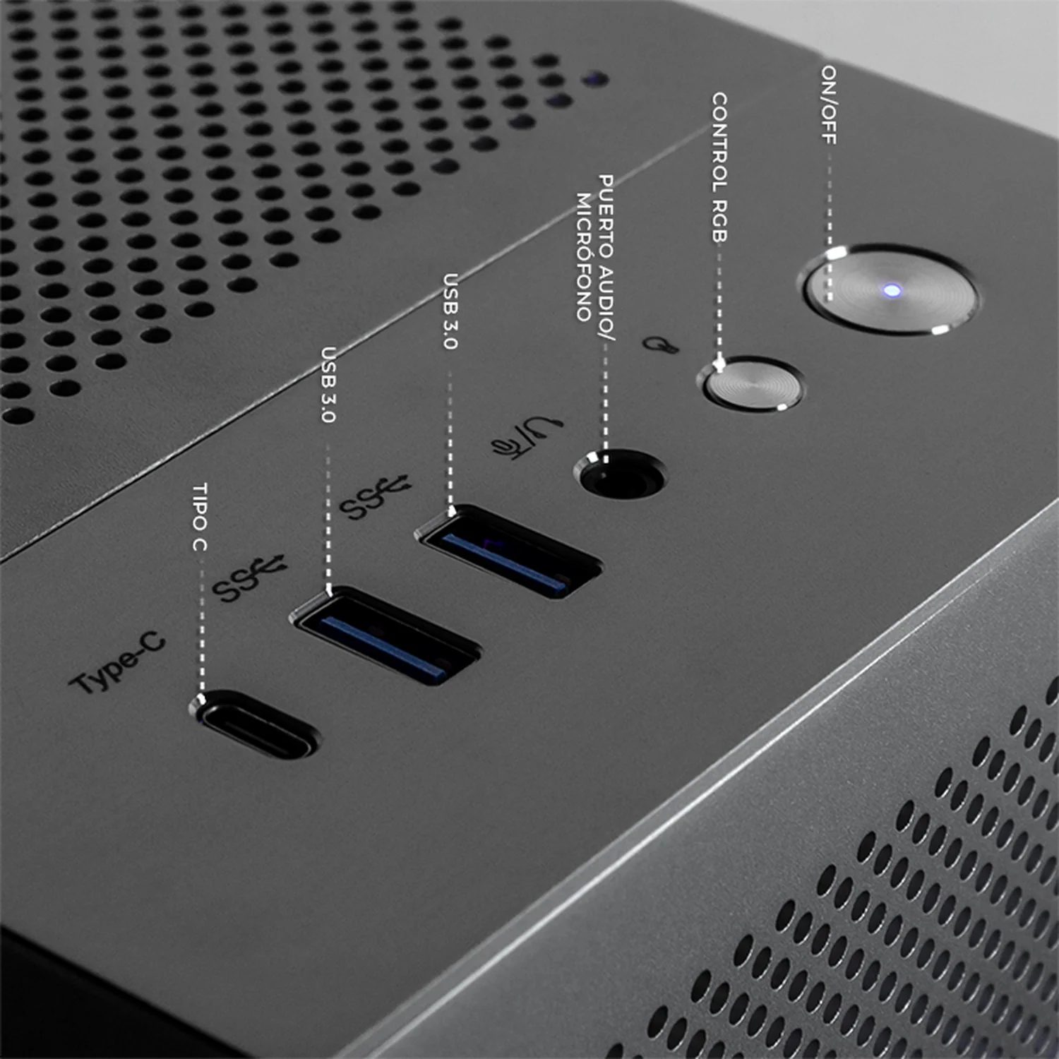 Gabinete DXT GAMING Titan T7 Mini Torre 3 Fan ARGB USB-C Aluminio CDXTT7M - Image 4