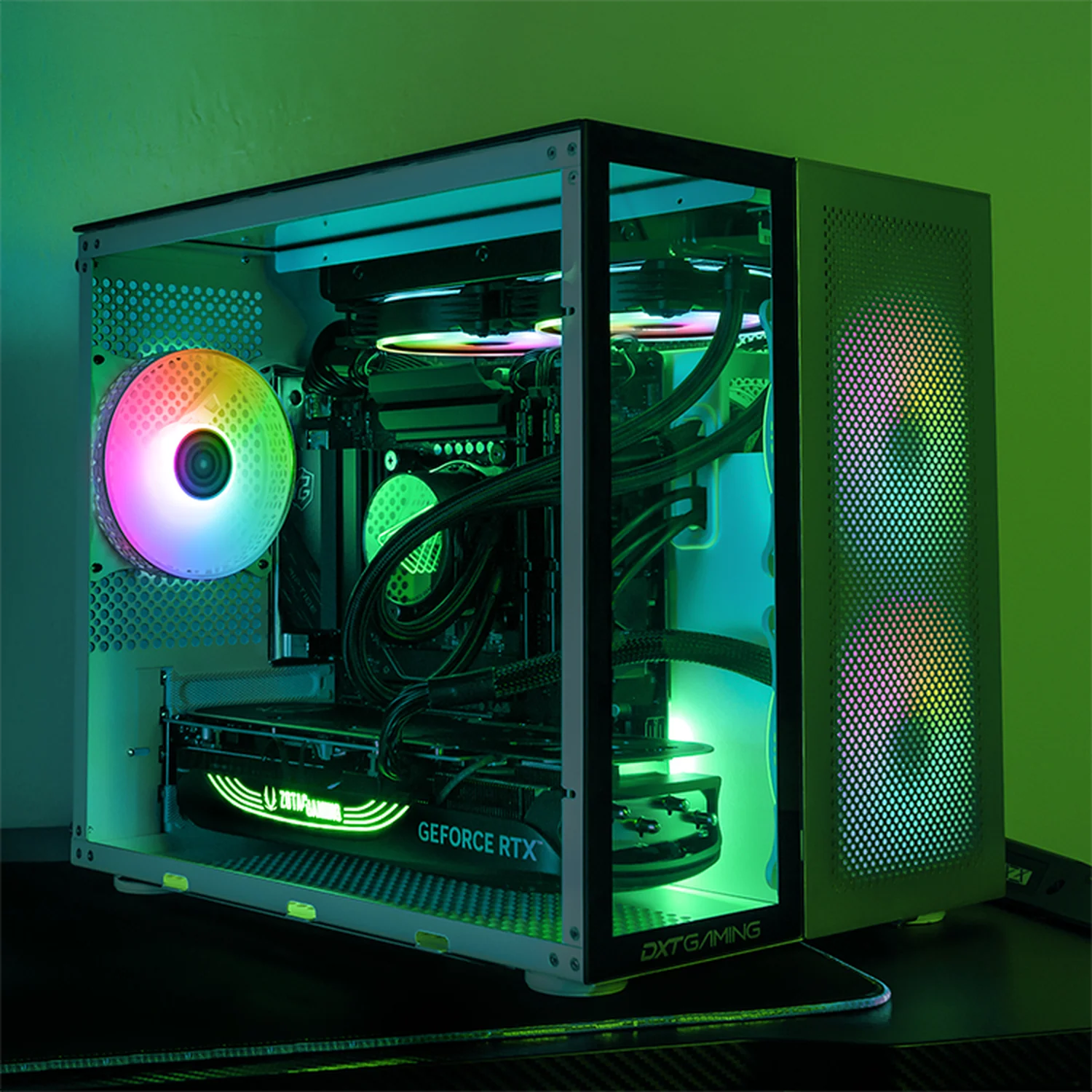 Gabinete DXT GAMING Titan T7 Mini Torre 3 Fan ARGB USB-C Aluminio CDXTT7M - Image 6
