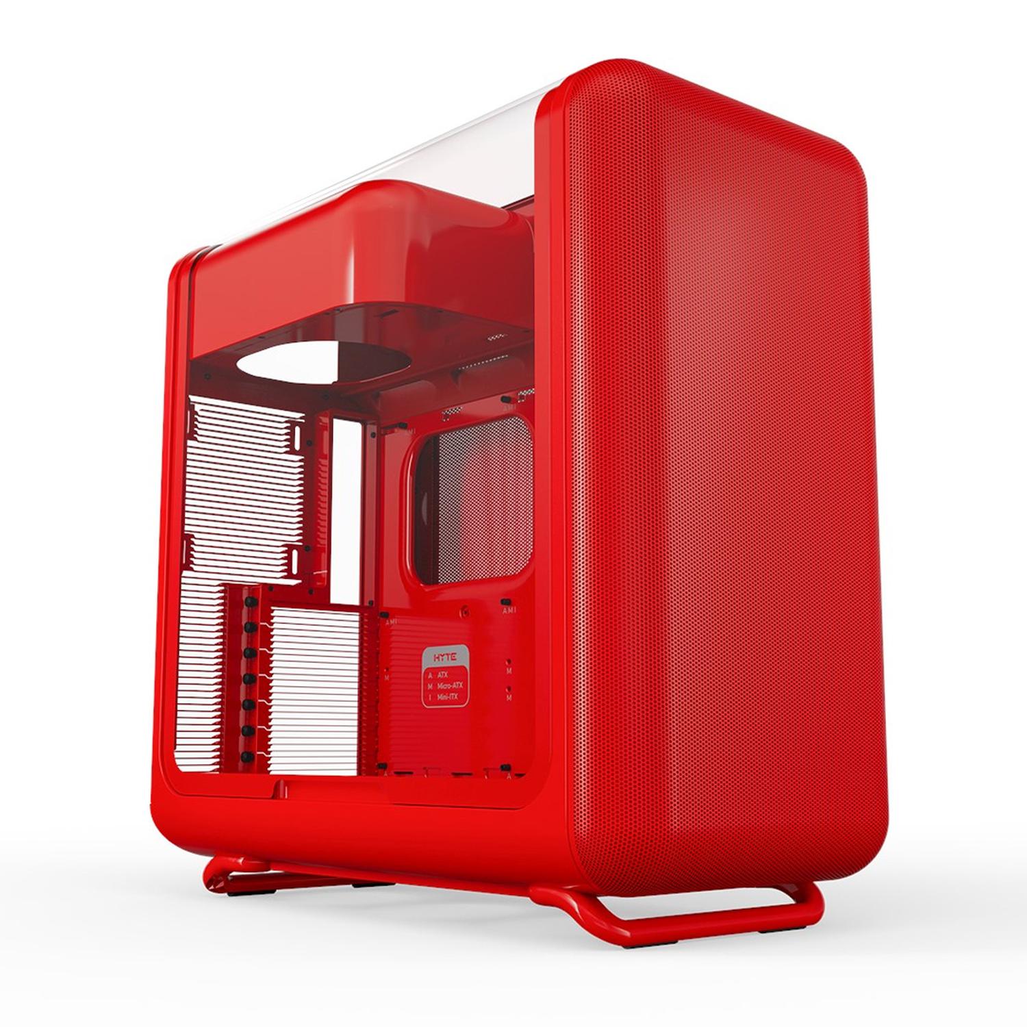 Gabinete Gamer HYTE X50 E-ATX Media Torre Cristal Templado USB-C Rojo CS-HYTE-X50G-RR