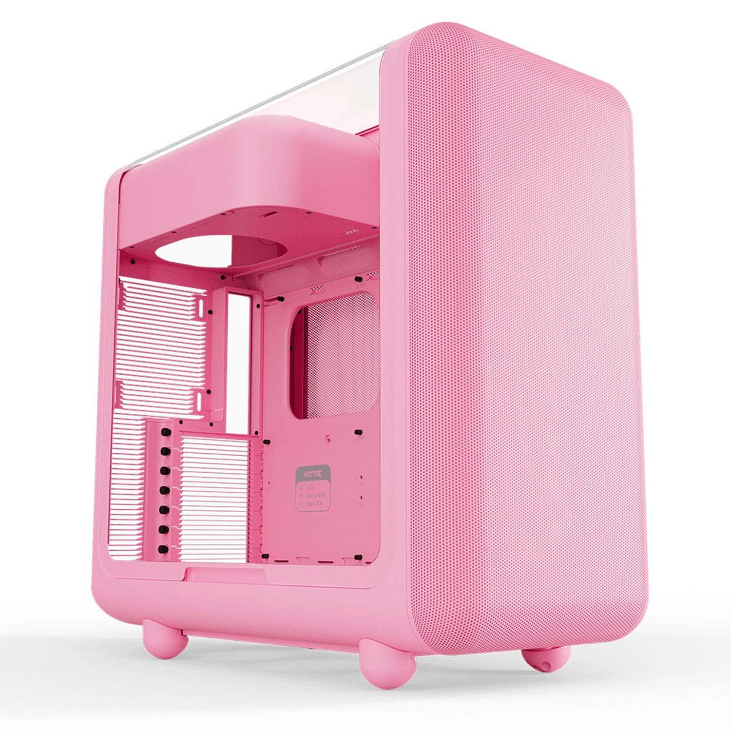 Gabinete Gamer HYTE X50 E-ATX Media Torre Cristal Templado USB-C Rosado CS-HYTE-X50G-SM