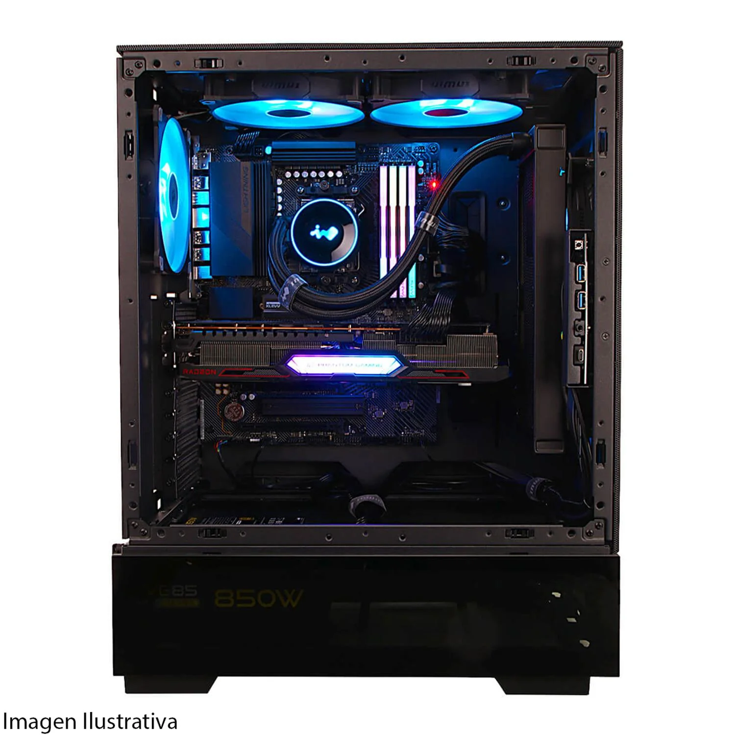 Gabinete Gamer IN WIN MODFREE BASE E-ATX Full Torre 3 Fan Cristal Templado USB-C Negro IW-CS-MFBASE-BLK - Image 4
