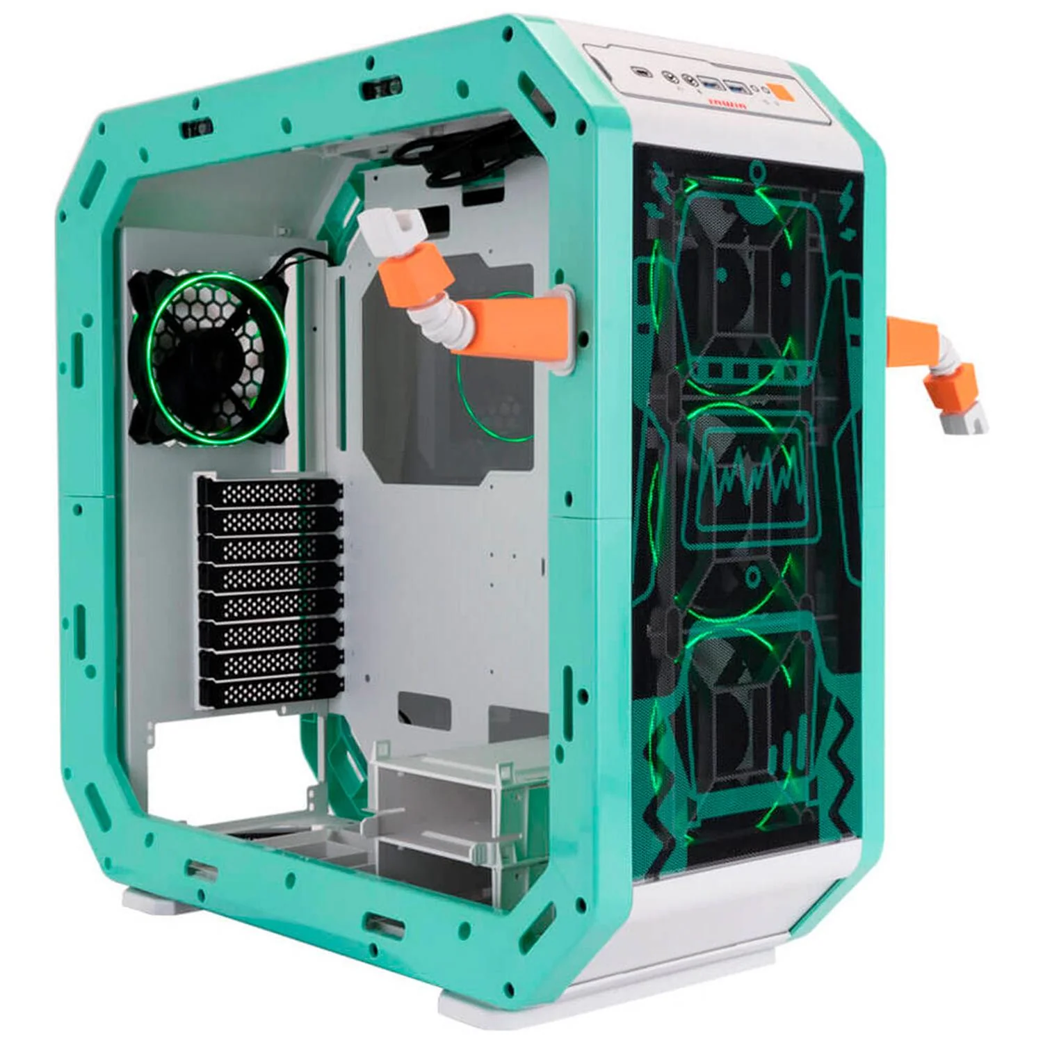 Gabinete Gamer IN WIN MONSTERS-A ROBERT E-ATX Media Torre Cristal Templado USB-C IW-CS-CASEMONSTERS-