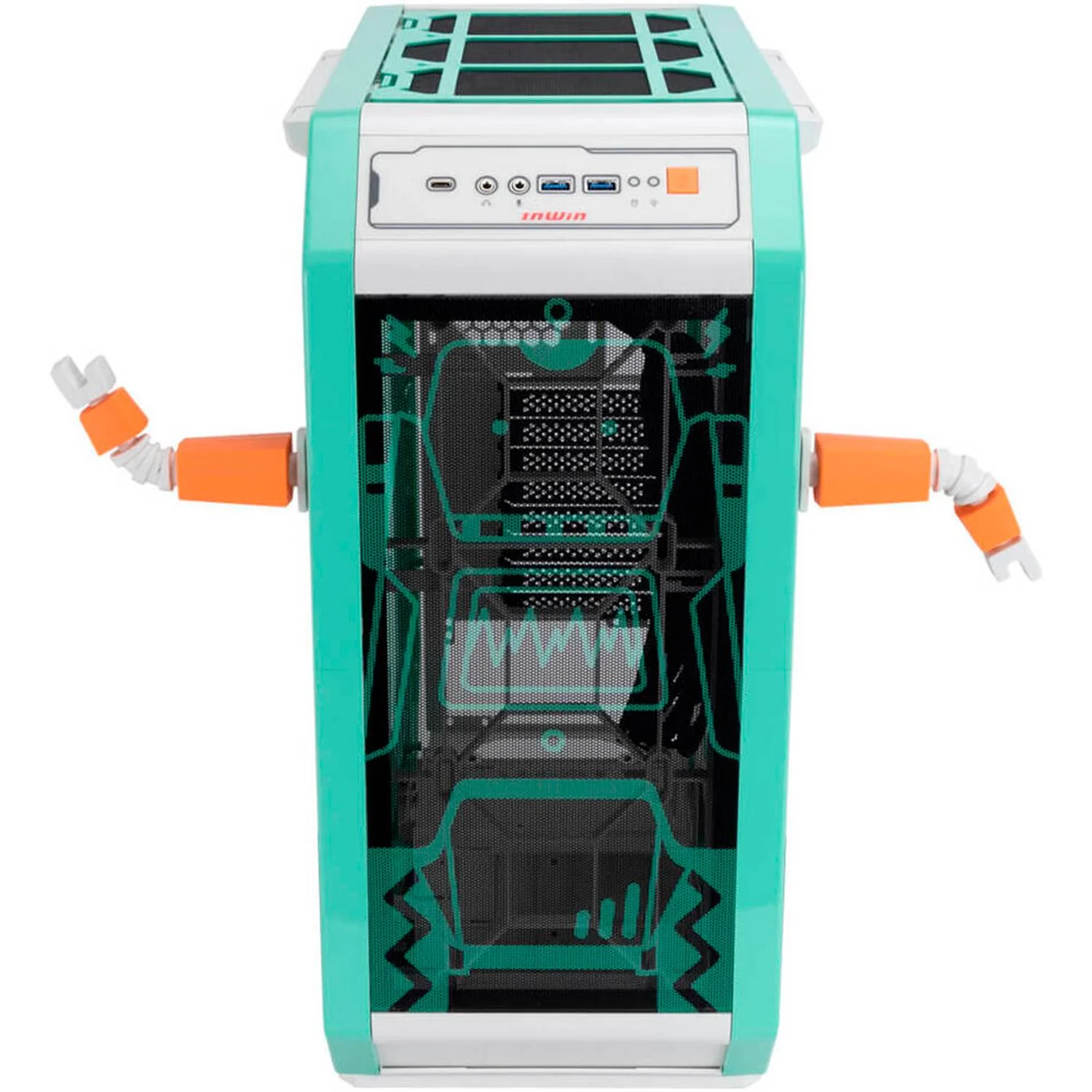 Gabinete Gamer IN WIN MONSTERS-A ROBERT E-ATX Media Torre Cristal Templado USB-C IW-CS-CASEMONSTERS- - Image 4