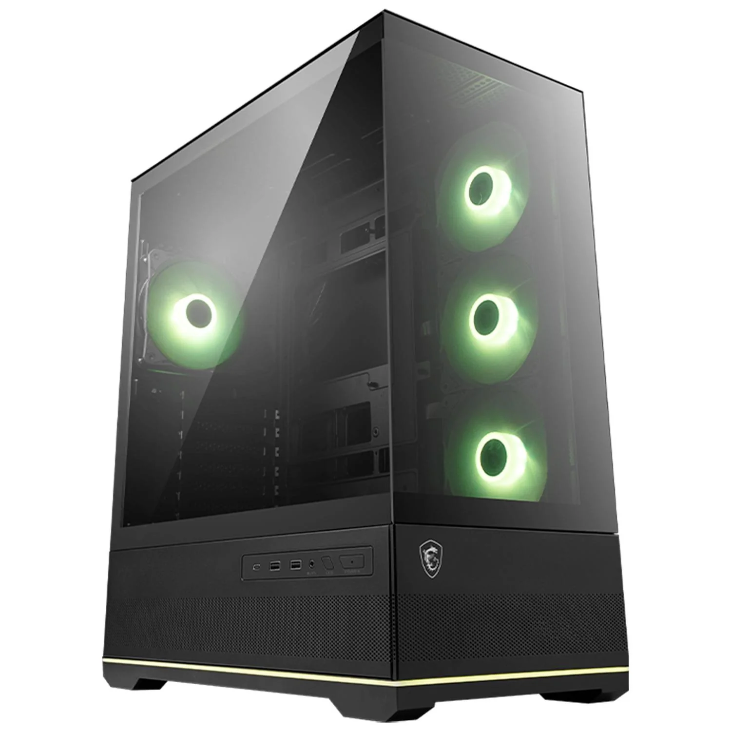 Gabinete Gamer MSI MAG PANO 110R PZ ATX Media Torre 4 Fan Cristal Templado USB-C ARGB Negro