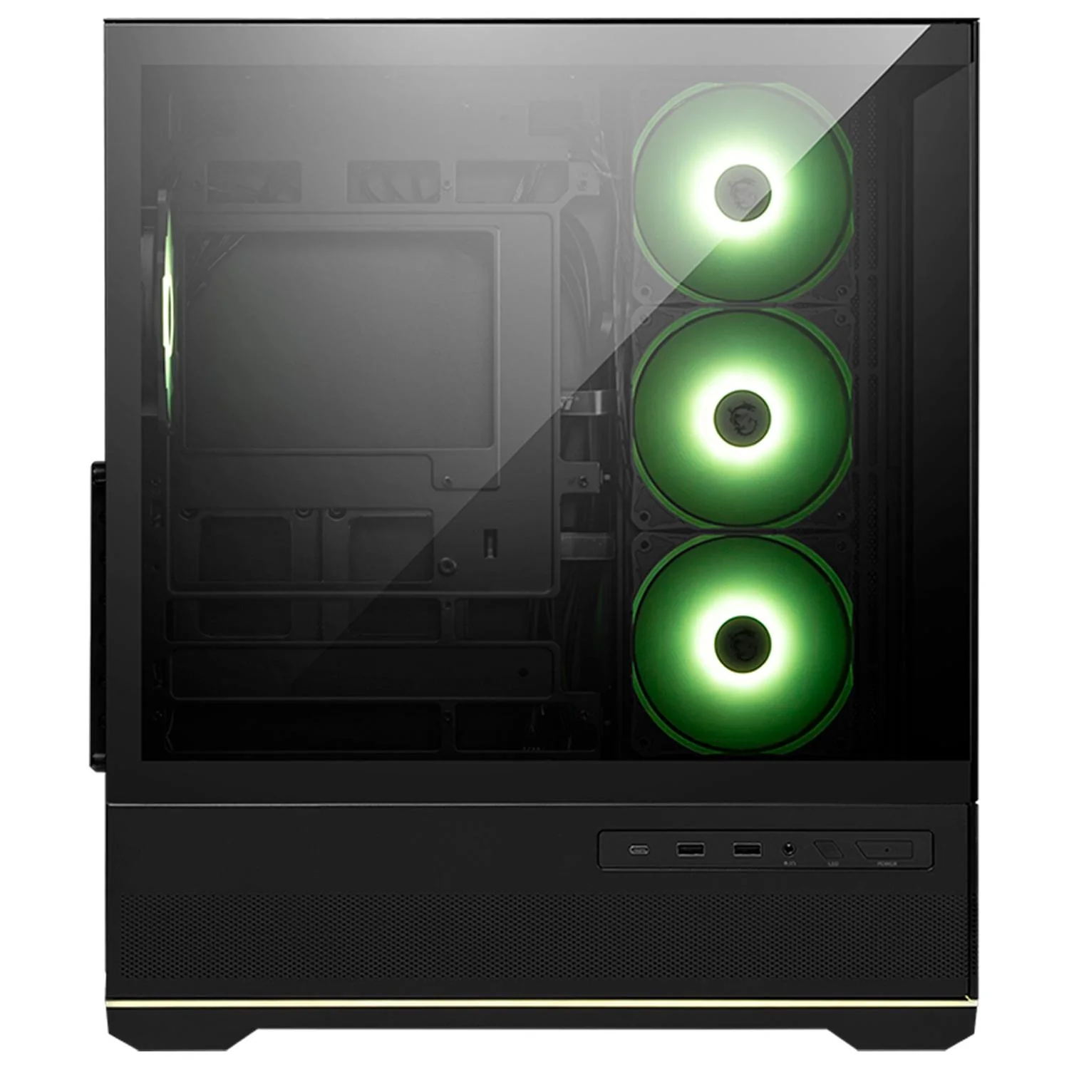 Gabinete Gamer MSI MAG PANO 110R PZ ATX Media Torre 4 Fan Cristal Templado USB-C ARGB Negro - Image 2