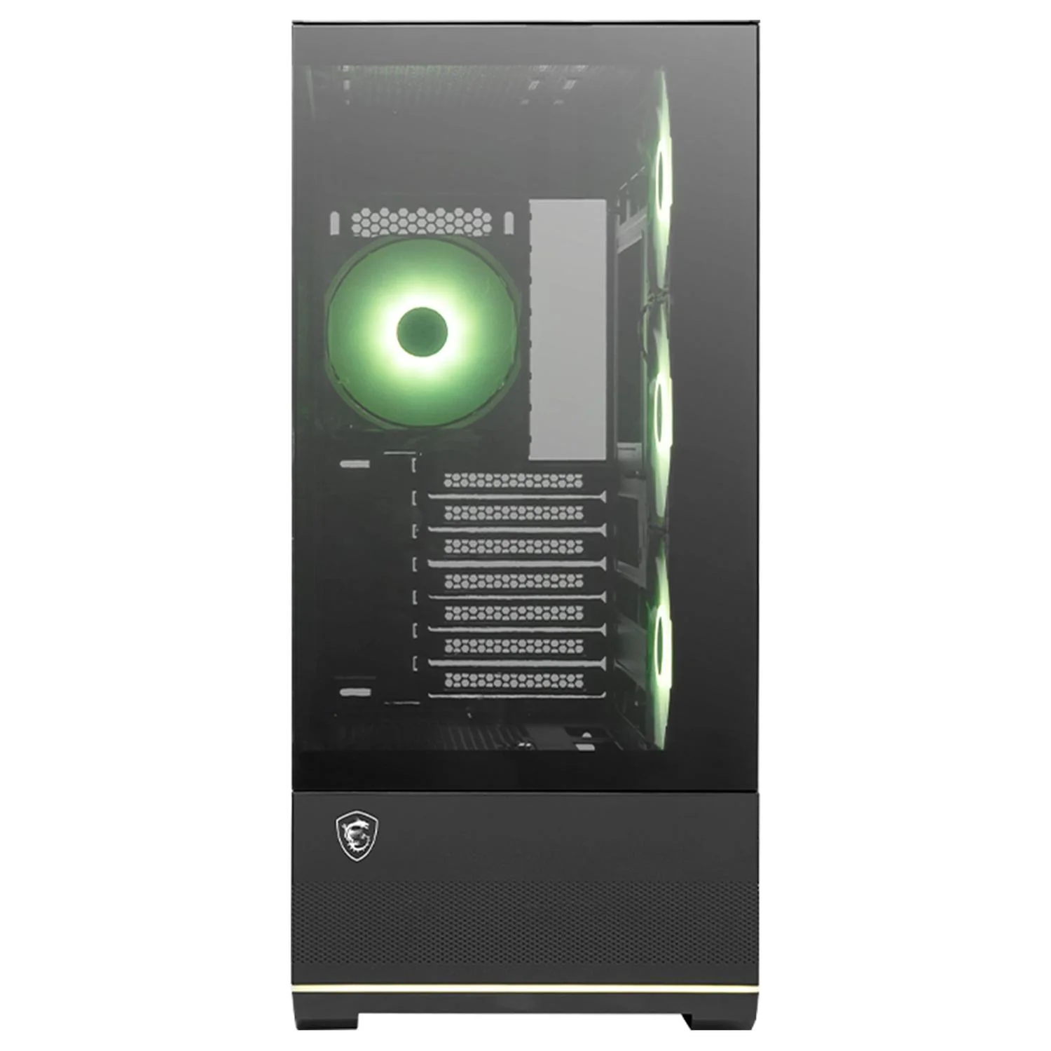 Gabinete Gamer MSI MAG PANO 110R PZ ATX Media Torre 4 Fan Cristal Templado USB-C ARGB Negro - Image 4