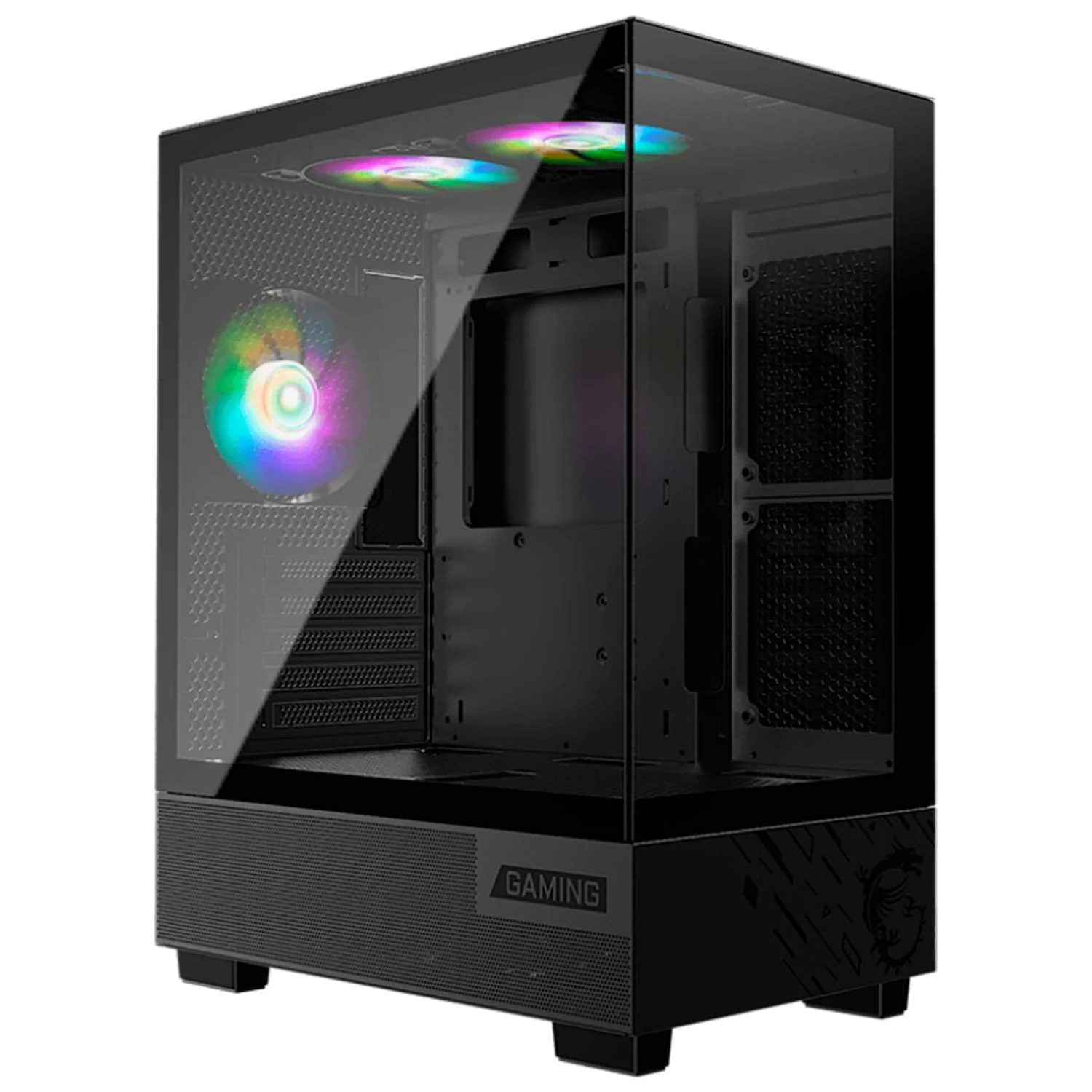 Gabinete Gamer MSI PAG PANO M110A Micro ATX Media Torre 3 Fan Cristal Templado RGB Negro - Image 2