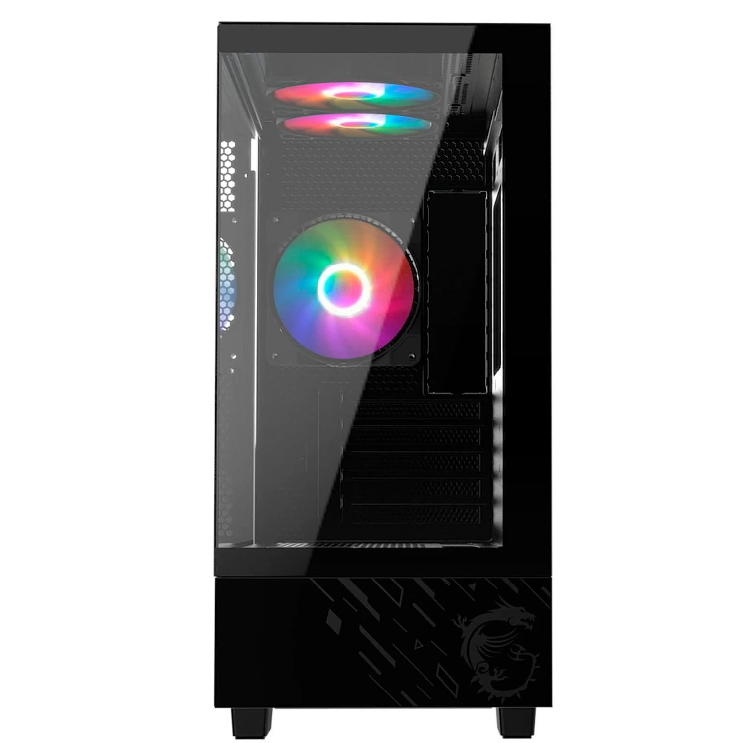 Gabinete Gamer MSI PAG PANO M110A Micro ATX Media Torre 3 Fan Cristal Templado RGB Negro - Image 4