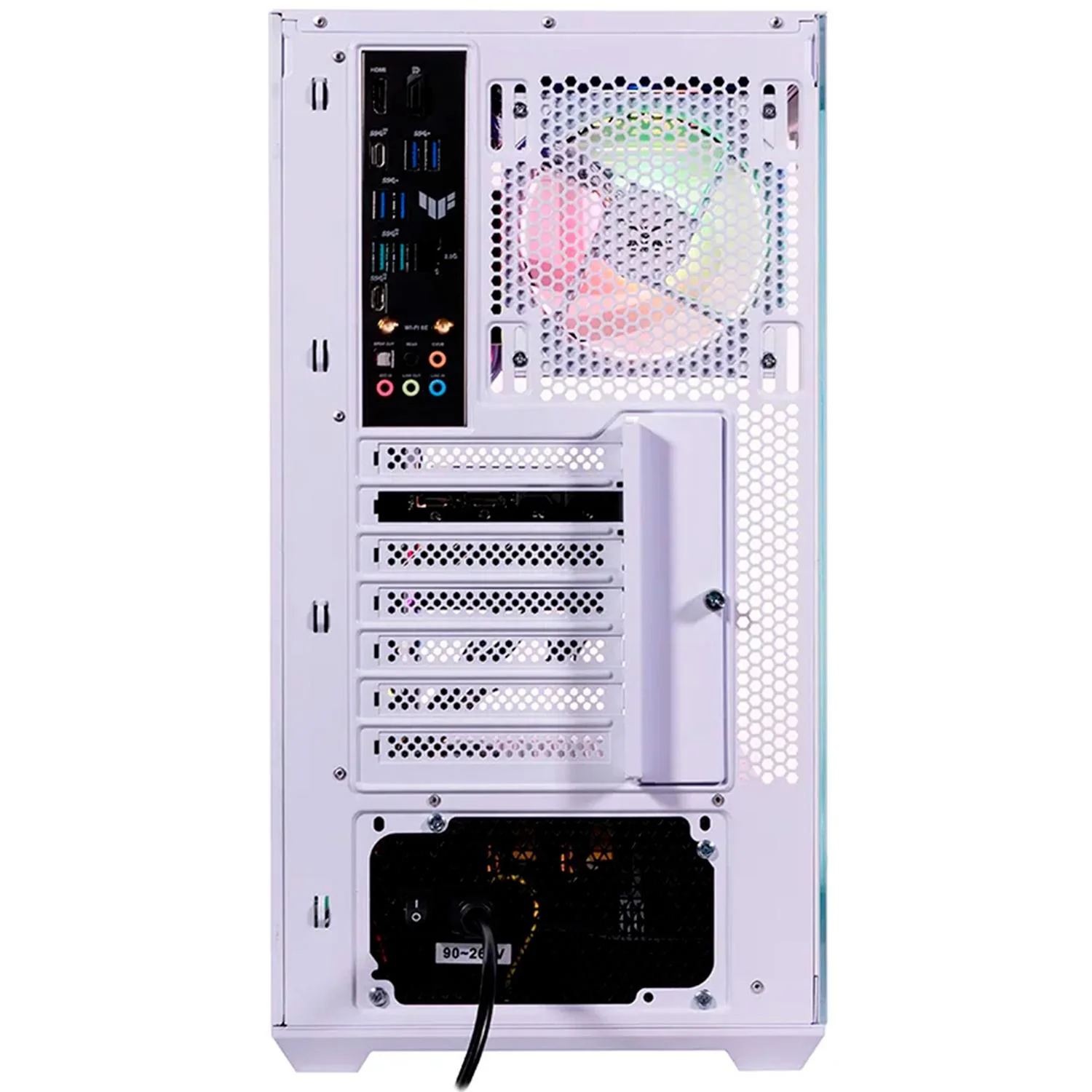 Gabinete Gamer NACEB NEBULA ATX Media Torre 4 Fan Panel Cristal Templado ARGB Blanco NA-0637B - Image 5