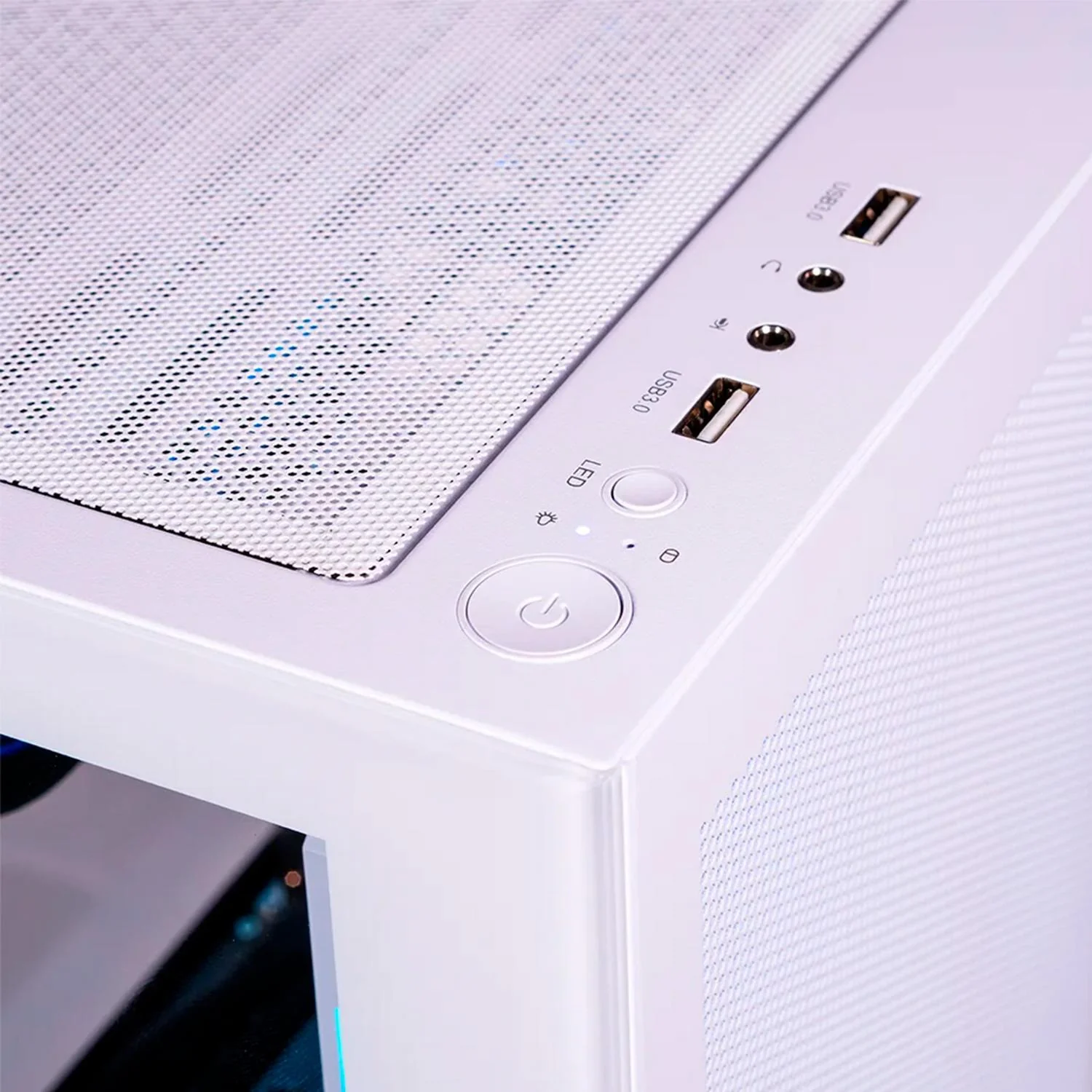 Gabinete Gamer NACEB NEBULA ATX Media Torre 4 Fan Panel Cristal Templado ARGB Blanco NA-0637B - Image 6