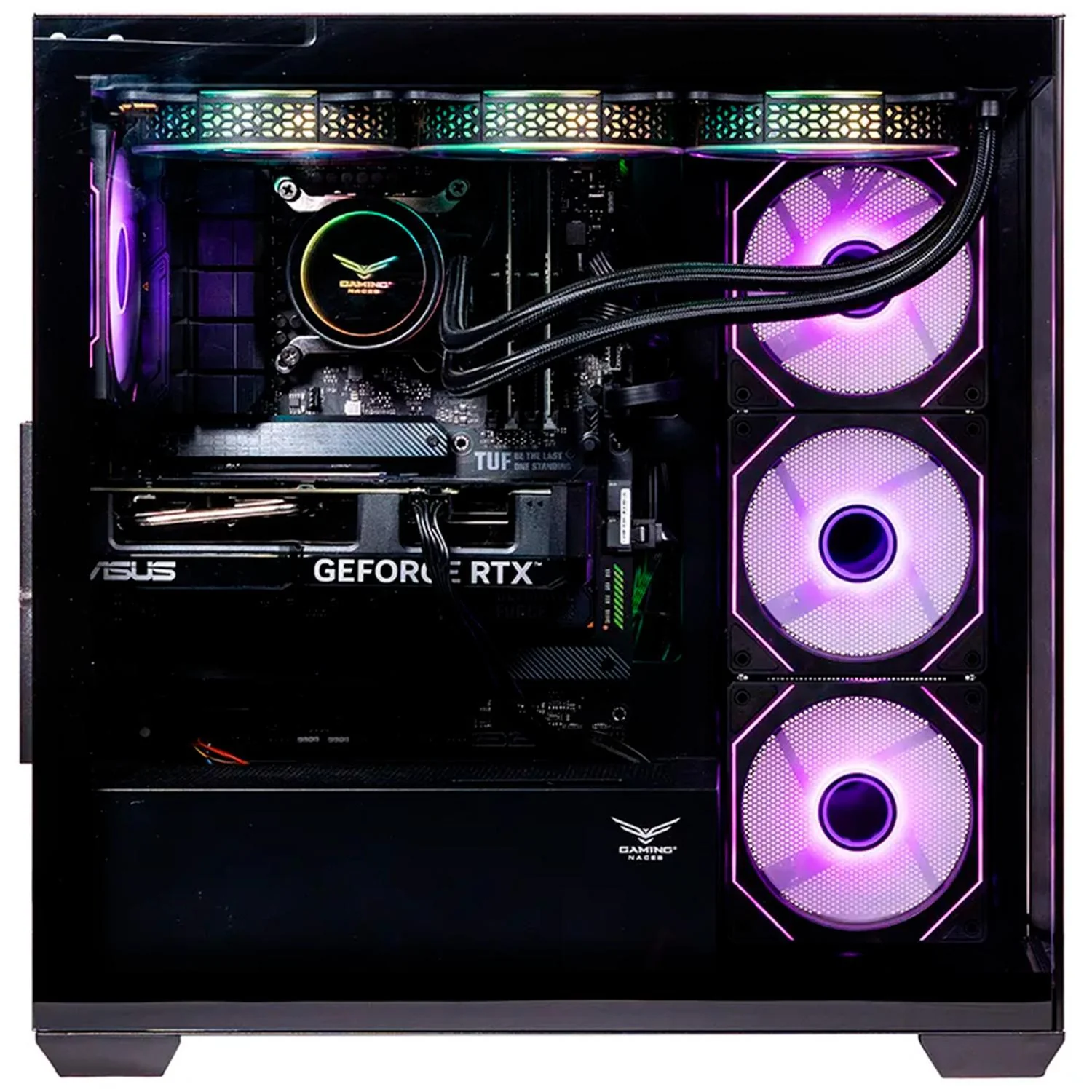 Gabinete Gamer NACEB NEBULA ATX Media Torre 4 Fan Panel Cristal Templado ARGB Negro NA-0637N - Image 3