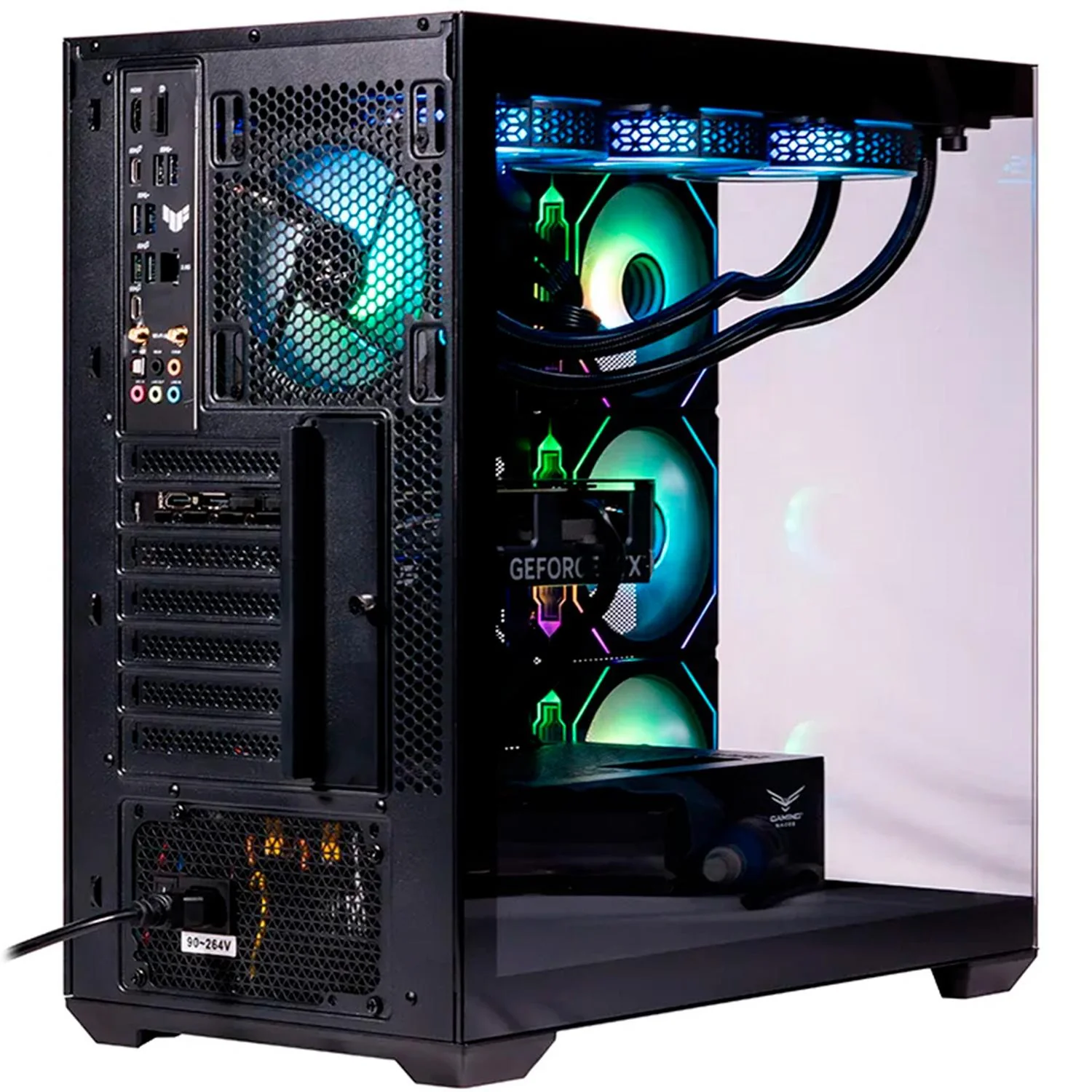 Gabinete Gamer NACEB NEBULA ATX Media Torre 4 Fan Panel Cristal Templado ARGB Negro NA-0637N - Image 5