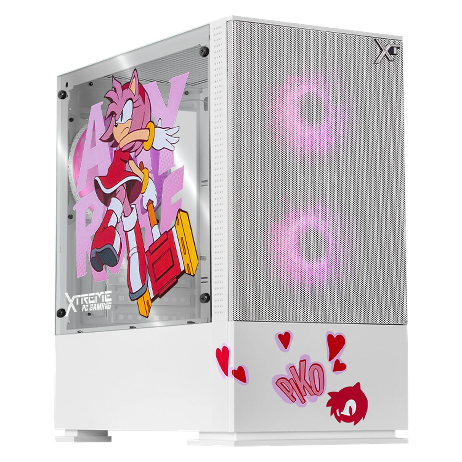 Gabinete XTREME PC GAMING Sonic Amy Comic Edition Mini Torre 3 Fan ARGB Blanco CXTACAIWT