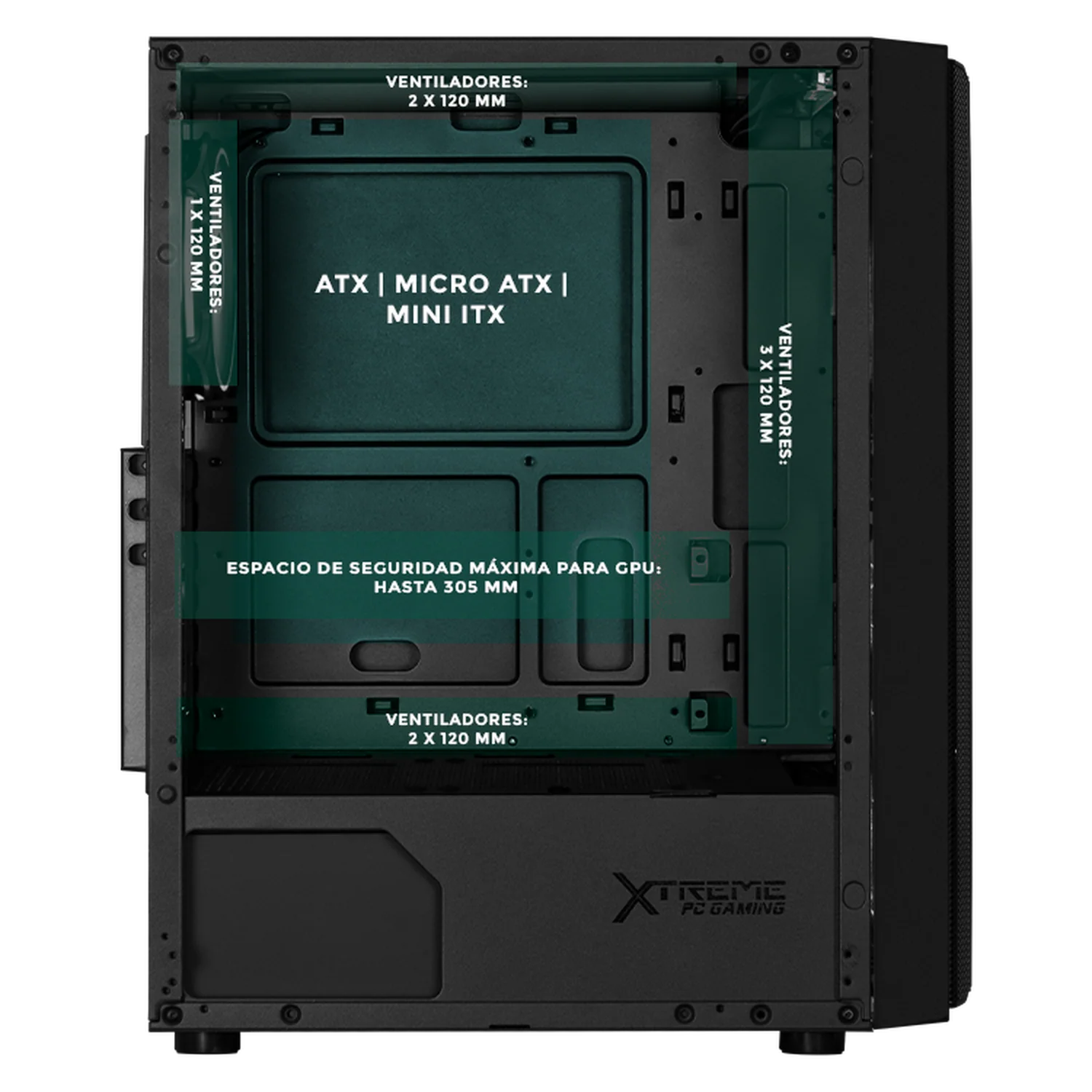 Gabinete XTREME PC GAMING StarWars Boba Comic Edition Media Torre Fuente 600W 4 Fan ARGB Negro CXTBOKRBK - Image 3