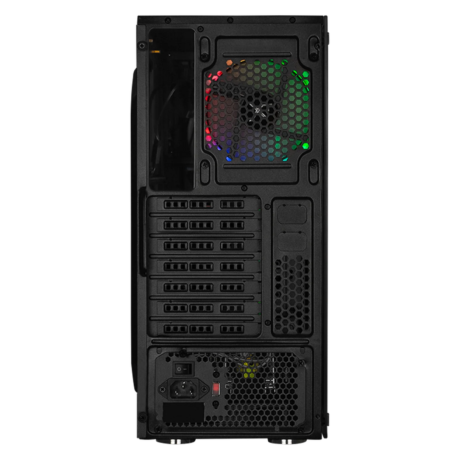 Gabinete XTREME PC GAMING Dragonfly Media Torre Fuente 600W 4 Fan RGB Negro CXT320BK - Image 4
