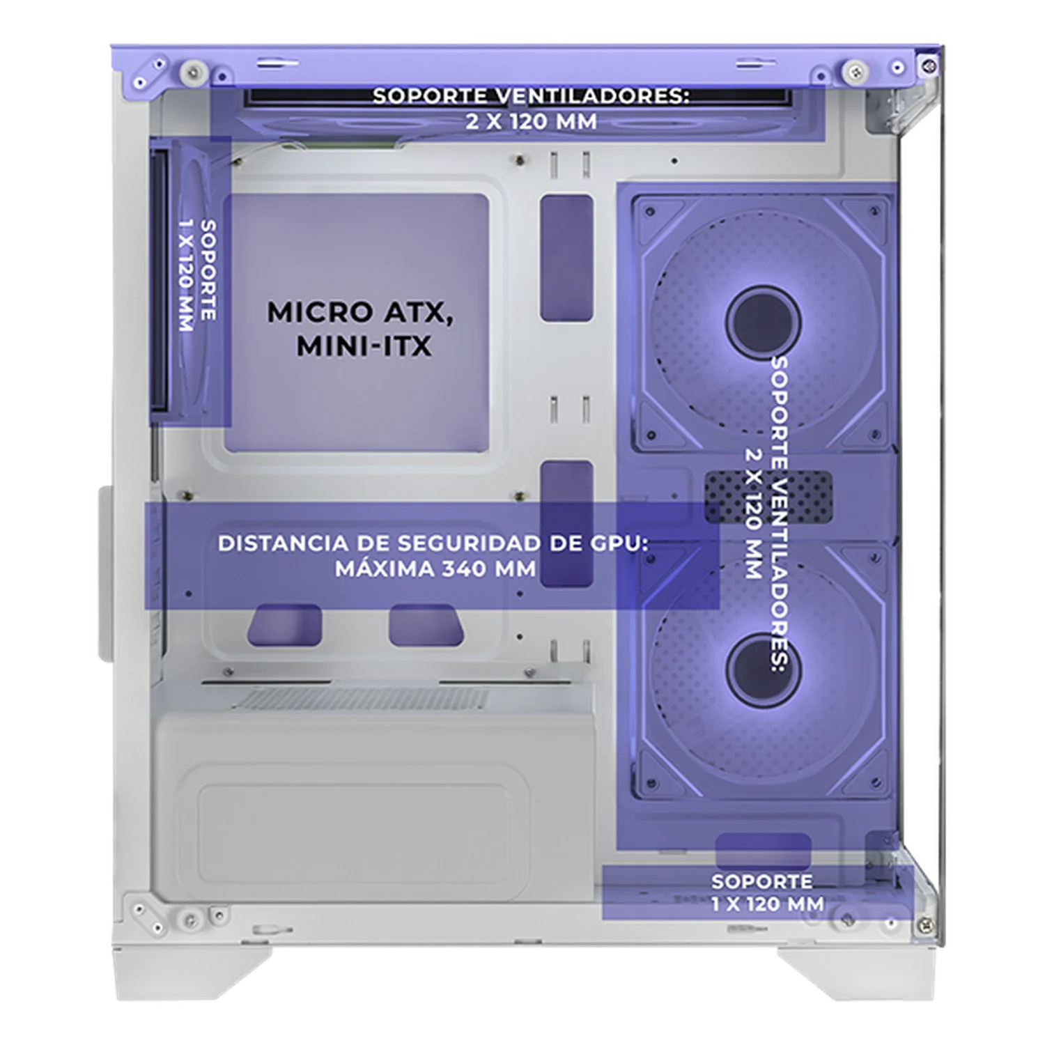 Gabinete XTREME PC GAMING Evangelion 01 Comic Edition Mini Torre 5 Fan ARGB HUB Lila CXTEVKRVT - Image 3