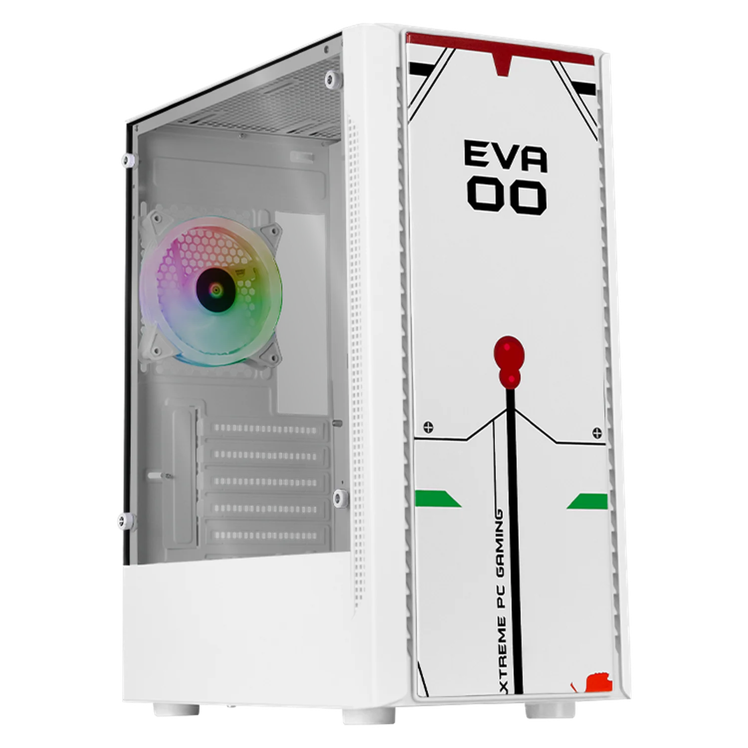 Gabinete XTREME PC GAMING Evangelion 00 V3 Edition Mini Torre 3 Fan RGB Blanco CXTEV730WT