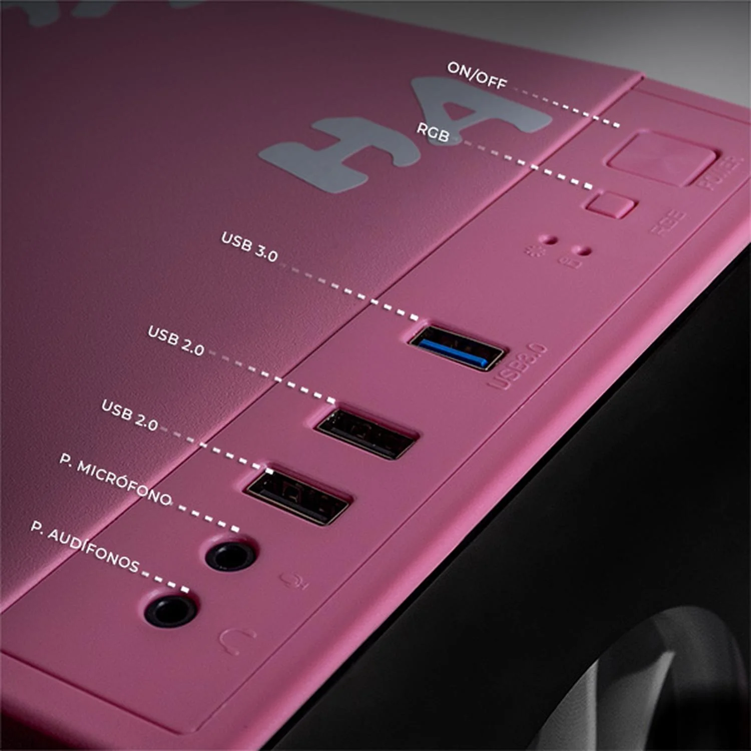 Gabinete XTREME PC GAMING LOL Jinx Edition Media Torre 4 Fan RGB Rosa CXTJILHPK - Image 4