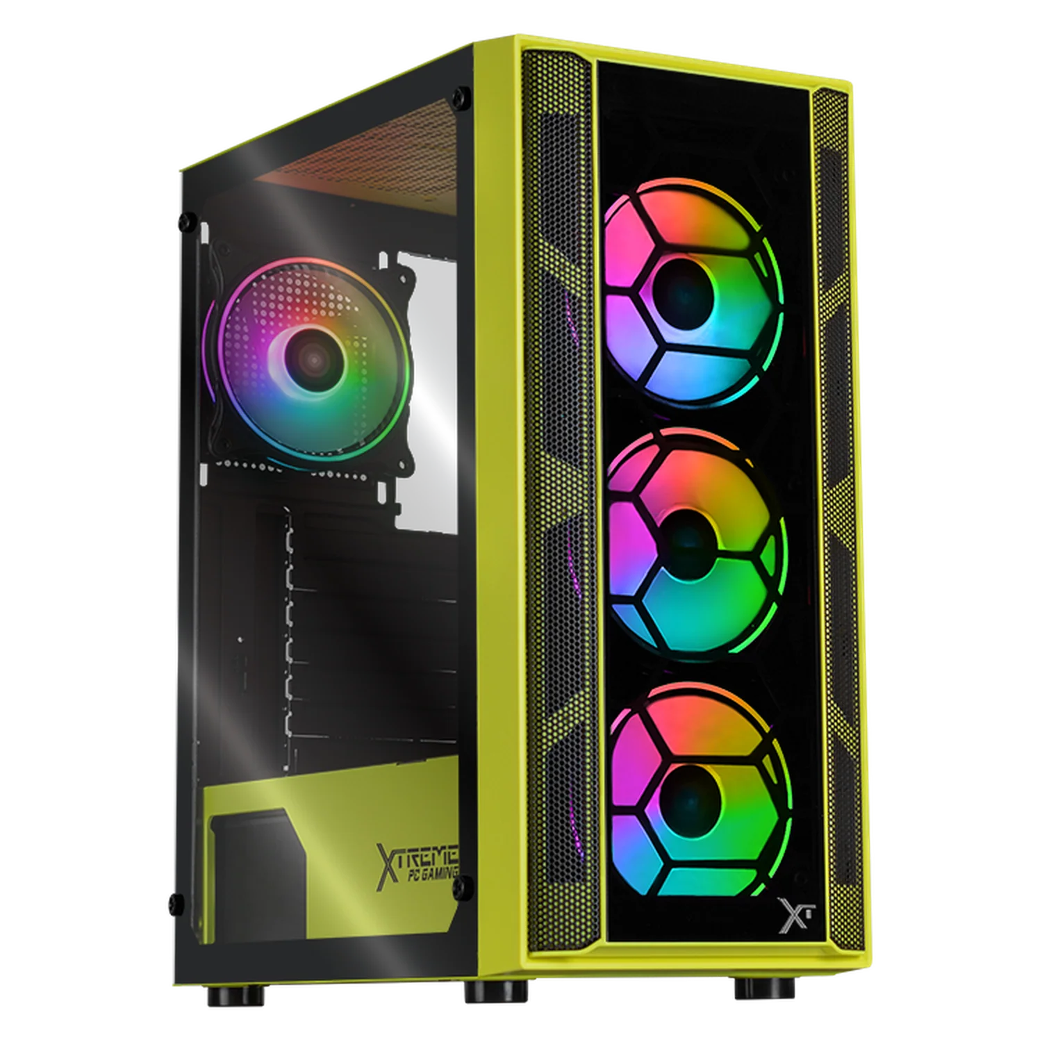 Gabinete XTREME PC GAMING Kronos Media Torre 4 Fan ARGB Verde Neon CXTGSXNG
