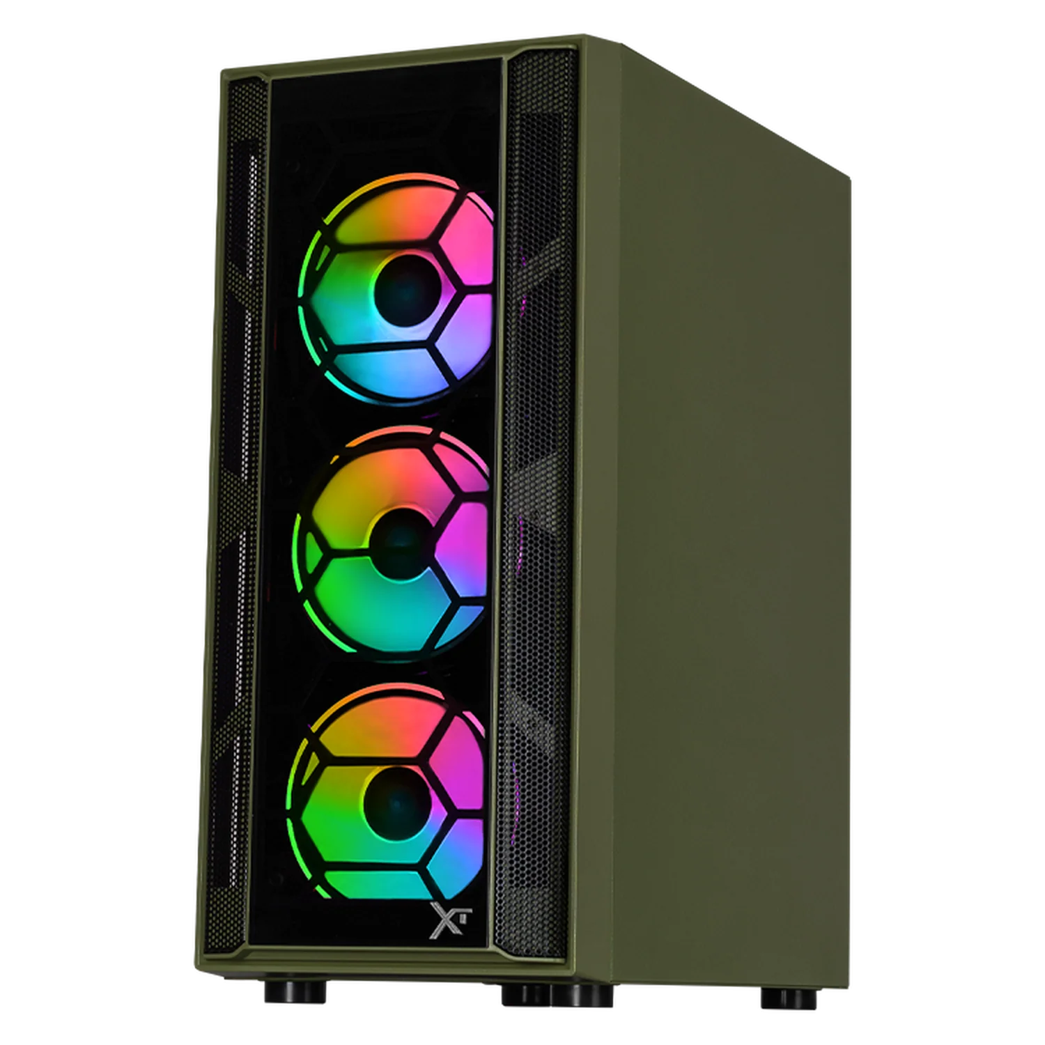 Gabinete XTREME PC GAMING Kronos Media Torre 4 Fan ARGB Verde Militar CXTGSXDG - Image 2