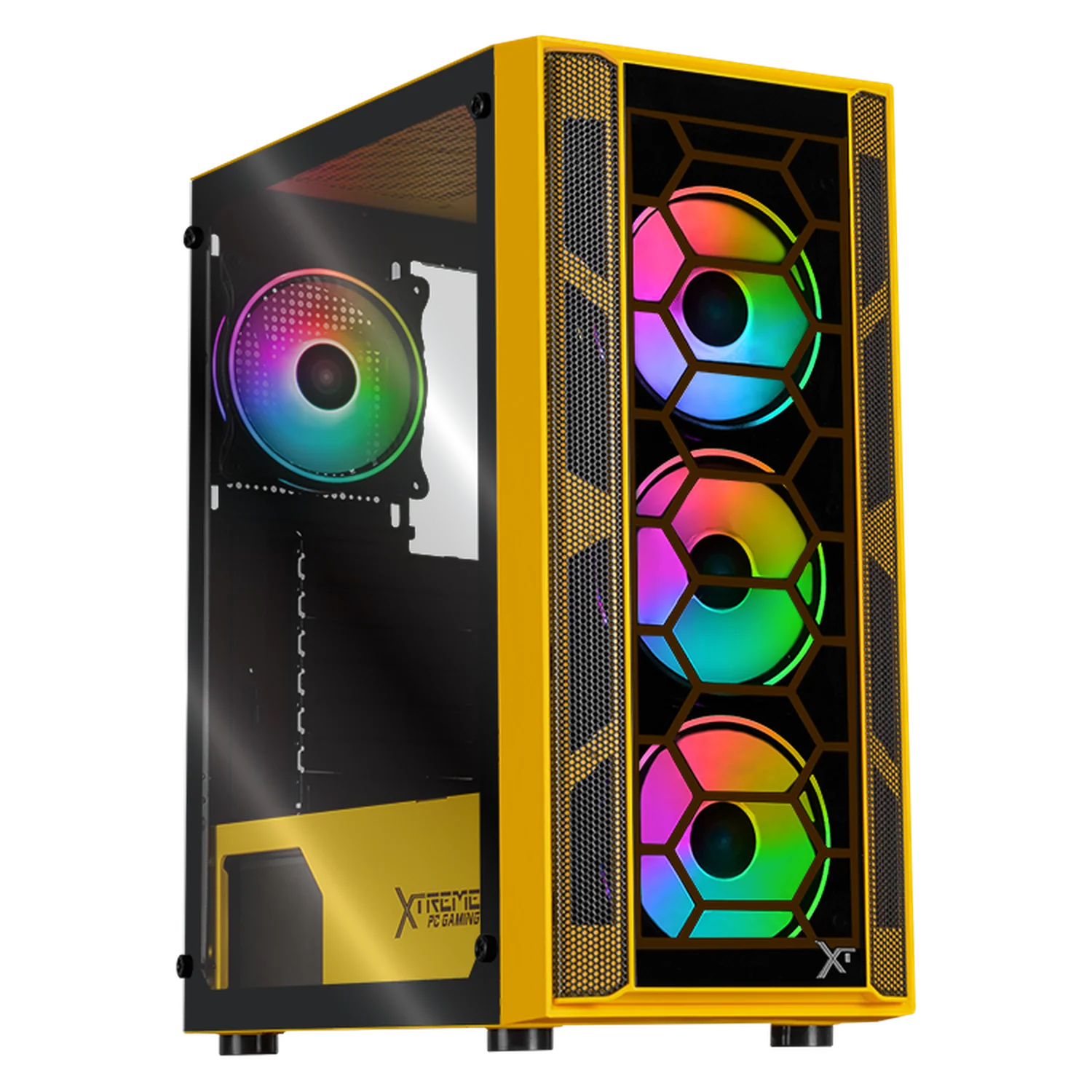 Gabinete XTREME PC GAMING Kronos Media Torre 4 Fan ARGB Amarillo CXTGSXYE