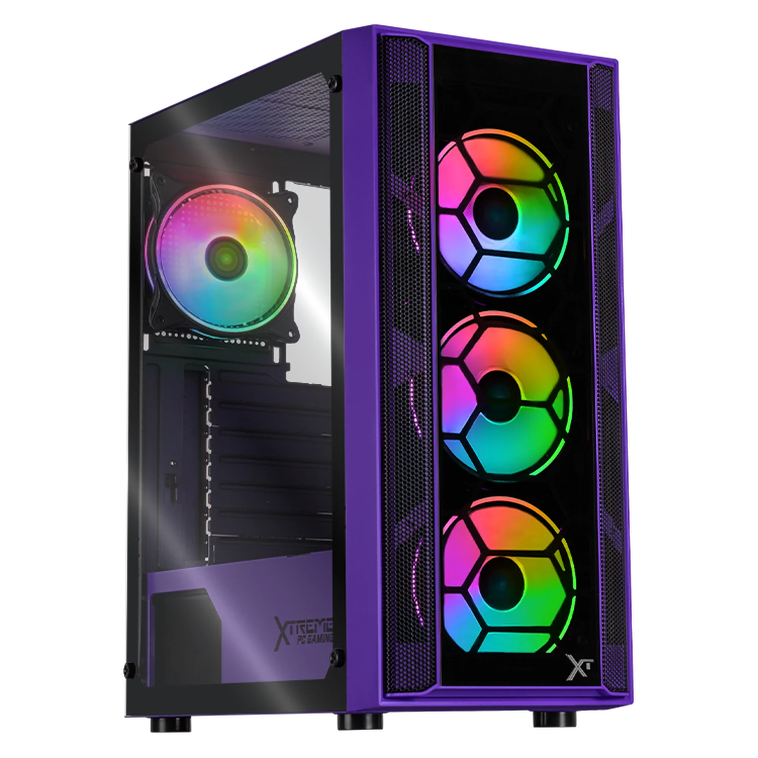 Gabinete XTREME PC GAMING Kronos Media Torre 4 Fan ARGB Violeta CXTGSXVT