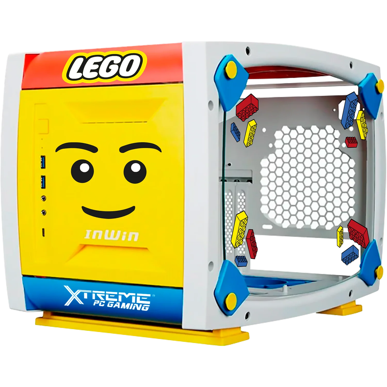 Gabinete XTREME PC GAMING Lego Emmet Edition Small Mini Torre 3 Fan RGB USB-C Blanco CXTLEEXWT - Image 5