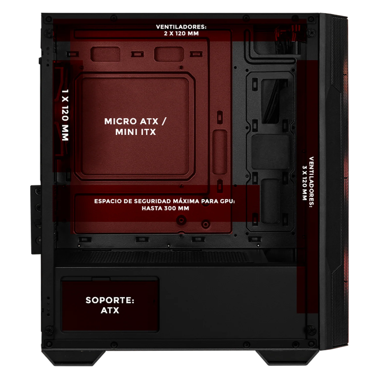 Gabinete XTREME PC GAMING MSI Lucky Edition Mini Torre 4 Fan RGB Negro CXTLUMABK - Image 3
