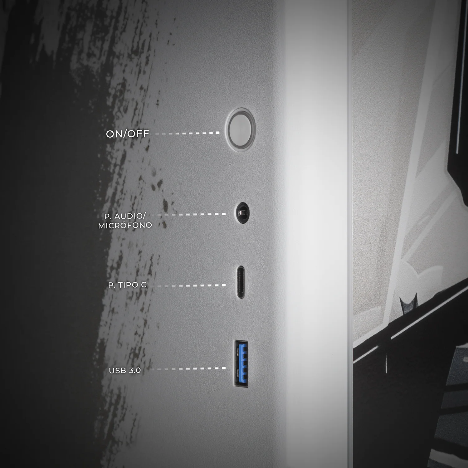 Gabinete XTREME PC GAMING StarWars The Mandalorian V3 Edition Mini Torre USB-C Blanco CXTMB985WT - Image 4