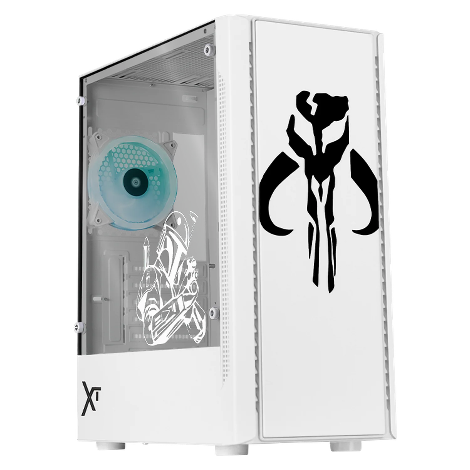 Gabinete XTREME PC GAMING StarWars Mandalorian Mythosaurio V2 Edition Mini Torre 3 Fan RGB Blanco CXTMA730WT