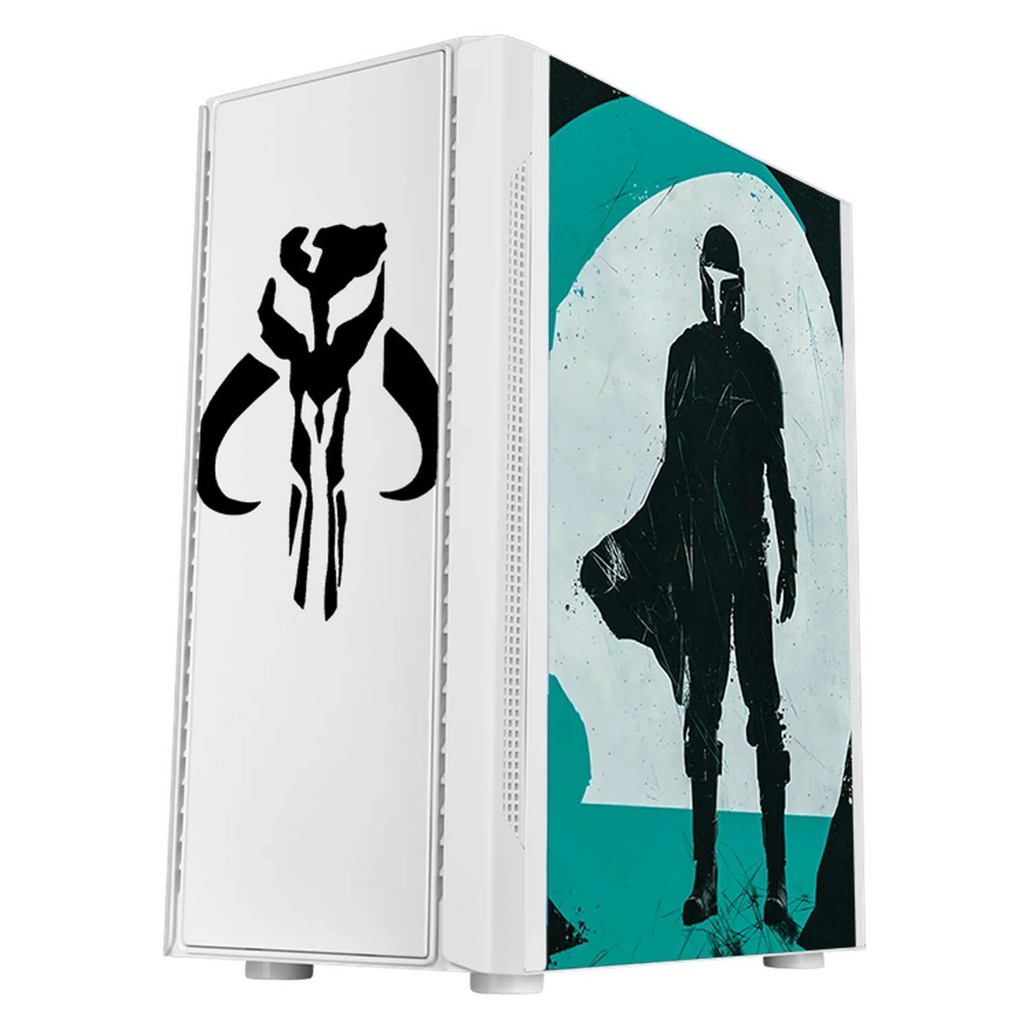 Gabinete XTREME PC GAMING StarWars Mandalorian Mythosaurio V2 Edition Mini Torre 3 Fan RGB Blanco CXTMA730WT - Image 2