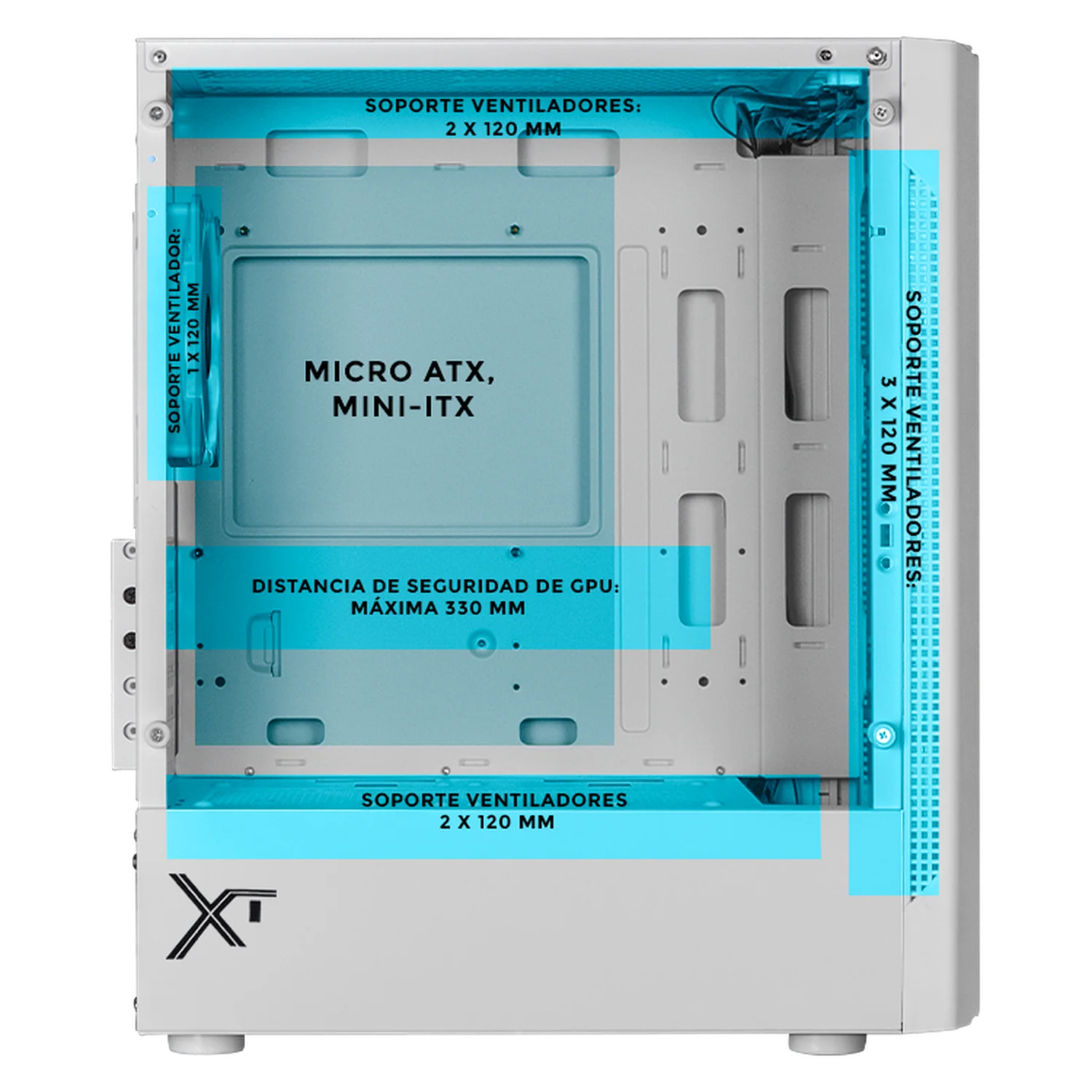 Gabinete XTREME PC GAMING StarWars Mandalorian Mythosaurio V2 Edition Mini Torre 3 Fan RGB Blanco CXTMA730WT - Image 3