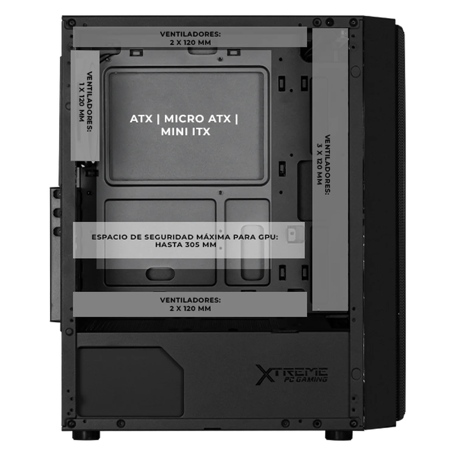 Gabinete XTREME PC GAMING Minecraft Steve Edition Media Torre 4 Fan ARGB Negro CXTMA6000BK - Image 3