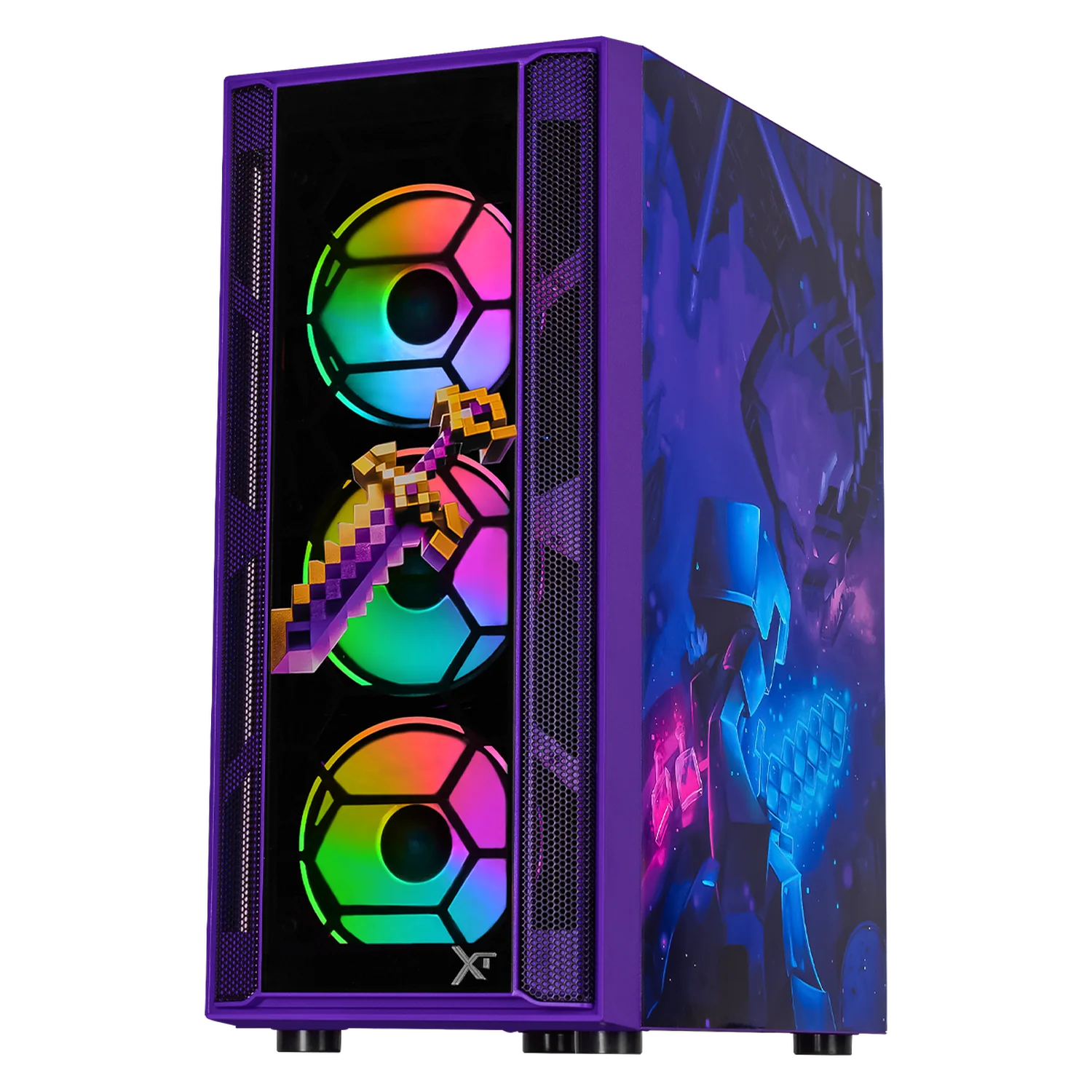 Gabinete XTREME PC GAMING Minecraft Ender Dragon Edition Media Torre 4 Fan ARGB Violeta CXTMED6000BK - Image 2