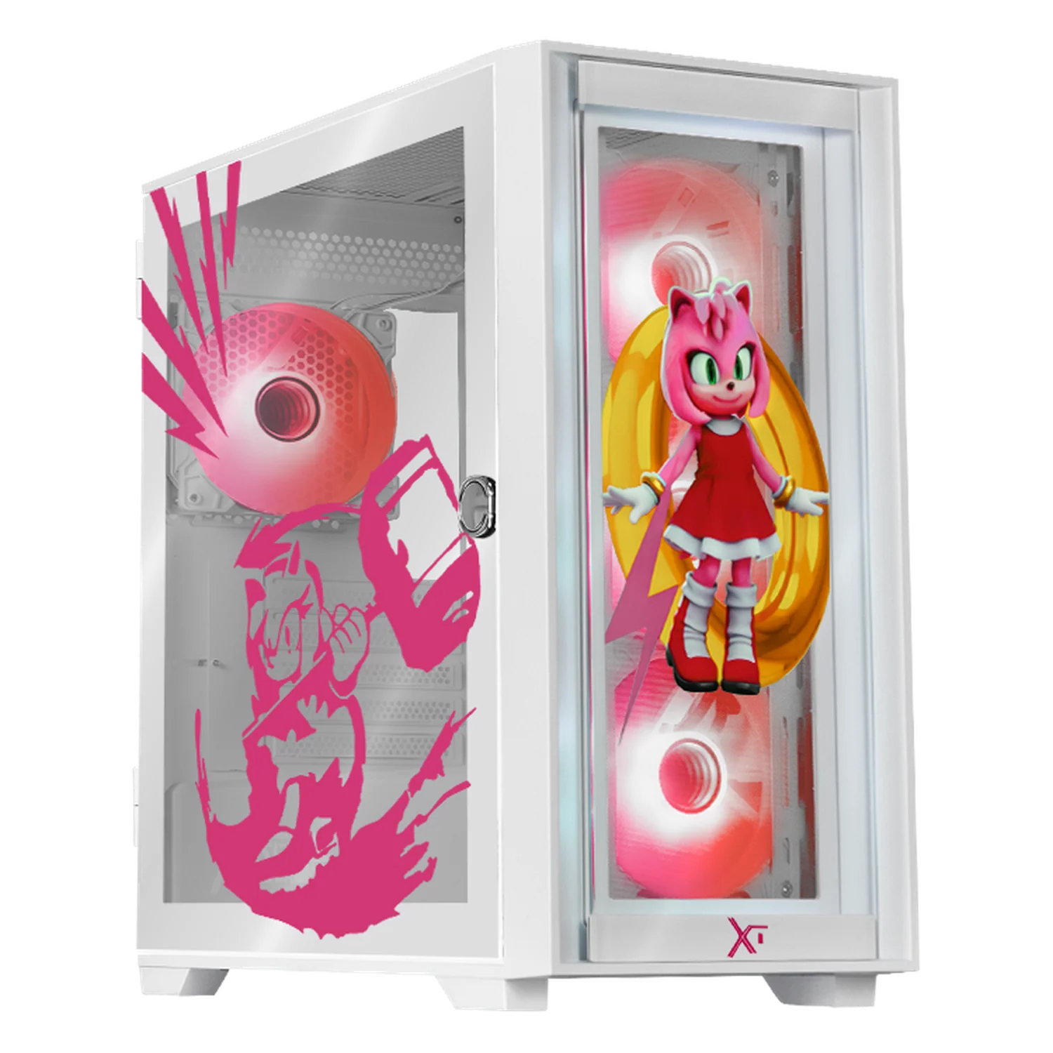 Gabinete XTREME PC GAMING Sonic Amy Ring Edition Mini Torre 4 Fan ARGB USB-C Blanco CXTRA6000WT