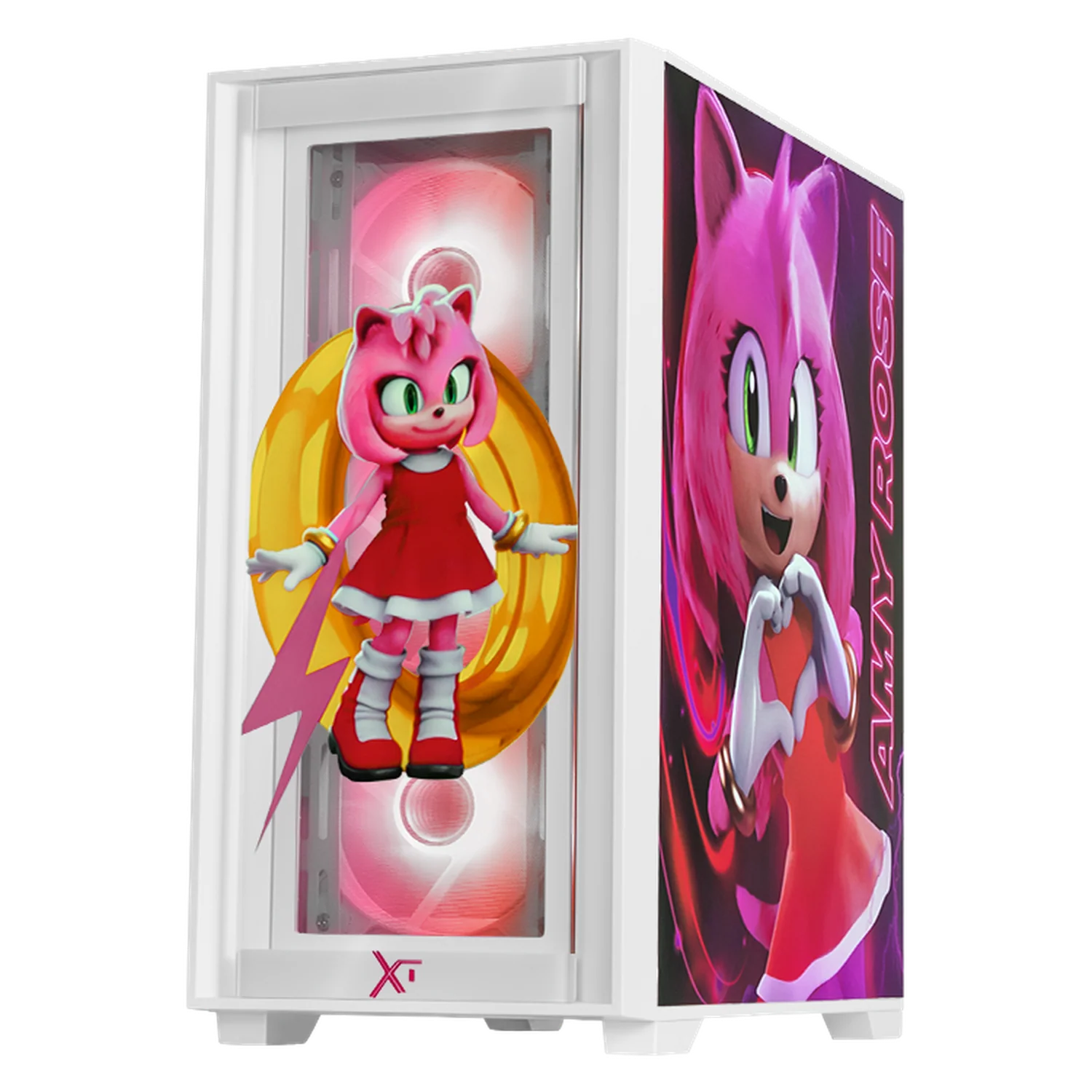 Gabinete XTREME PC GAMING Sonic Amy Ring Edition Mini Torre 4 Fan ARGB USB-C Blanco CXTRA6000WT - Image 2