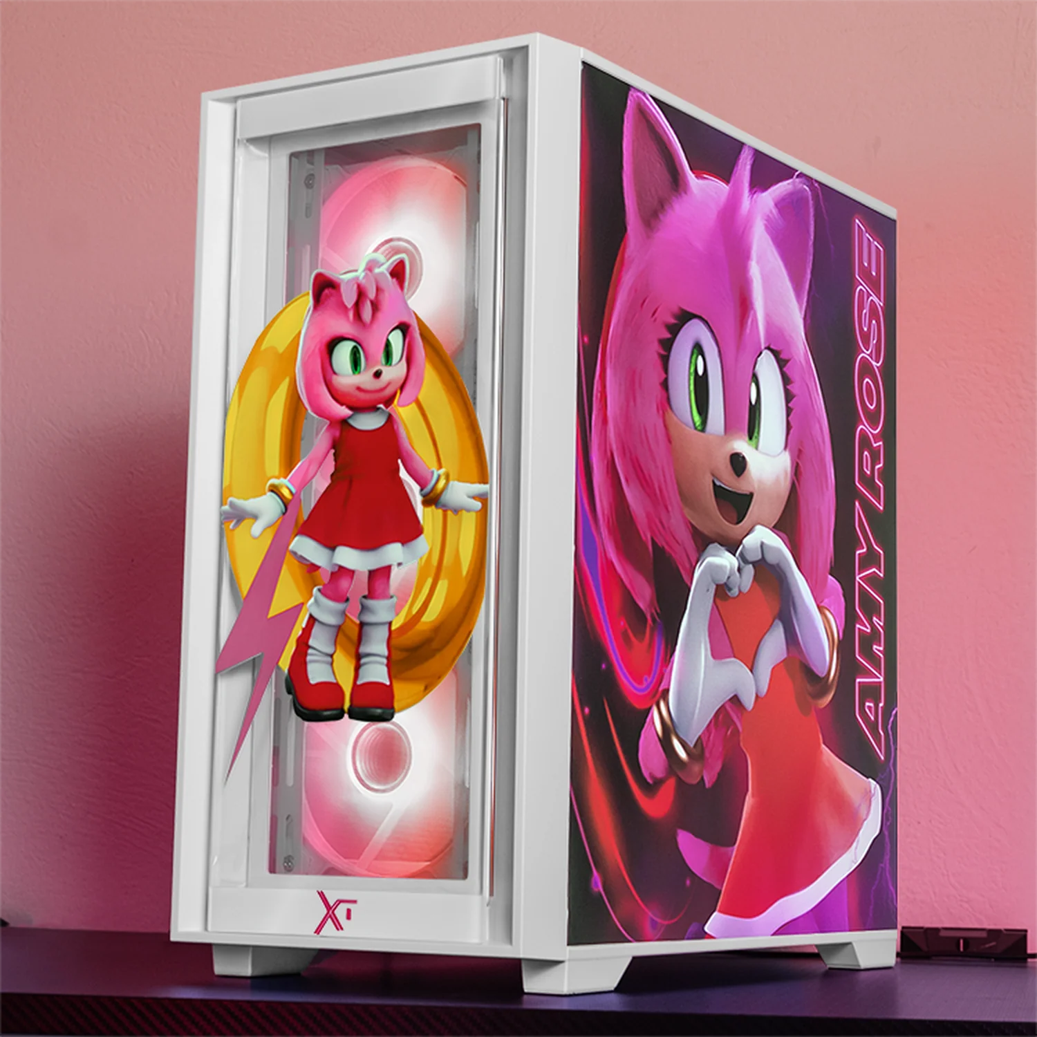 Gabinete XTREME PC GAMING Sonic Amy Ring Edition Mini Torre 4 Fan ARGB USB-C Blanco CXTRA6000WT - Image 6