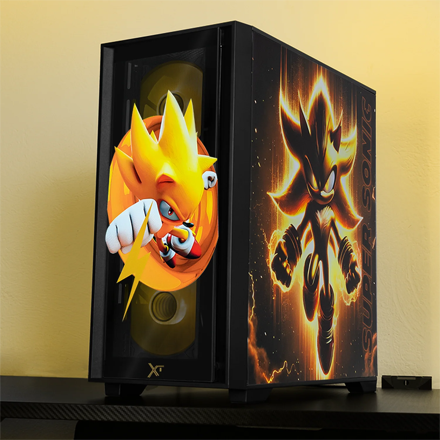 Gabinete XTREME PC GAMING Sonic Super Sonic Ring Edition Mini Torre 4 Fan ARGB USB-C Negro CXTSS6000BK - Image 6