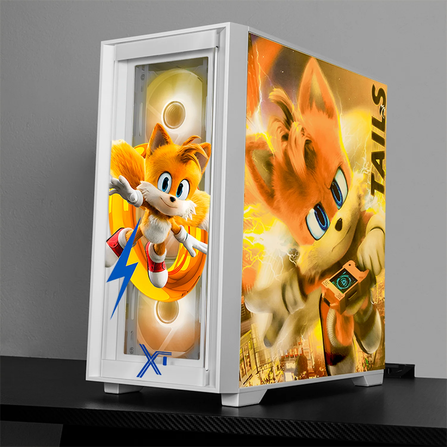 Gabinete XTREME PC GAMING Sonic Tails Ring Edition Mini Torre 4 Fan ARGB USB-C Blanco CXTGT6000WT - Image 6