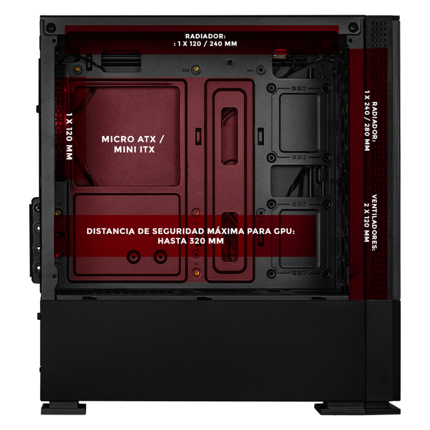 Gabinete XTREME PC GAMING Sonic Shadow Comic Edition Mini Torre 3 Fan ARGB Negro CXTSCAIBK - Image 3