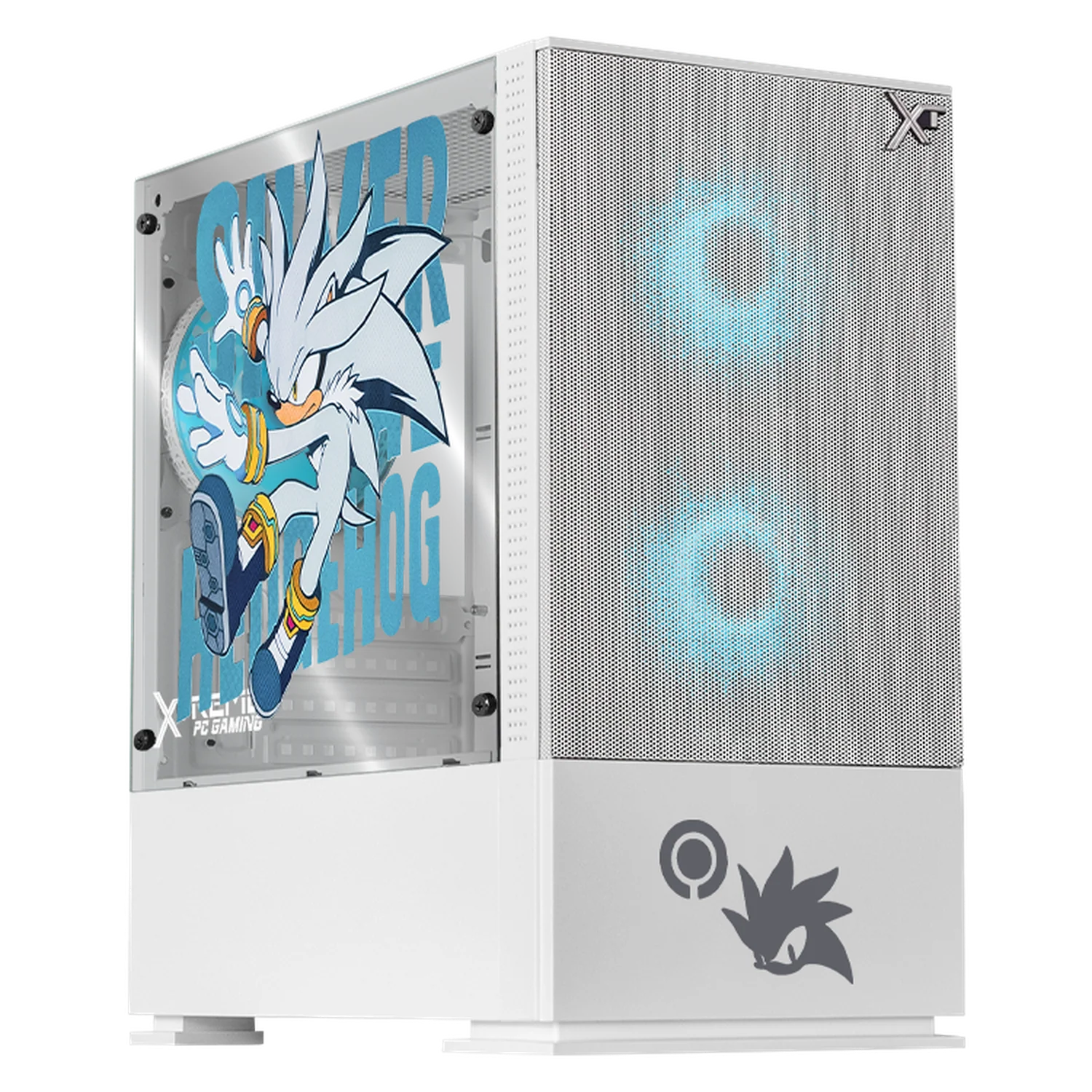 Gabinete XTREME PC GAMING Sonic Silver Comic Edition Mini Torre 3 Fan ARGB Blanco CXTSCAIWT