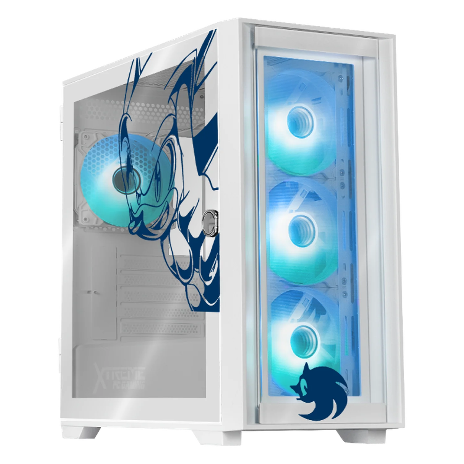 Gabinete XTREME PC GAMING Sonic Flash Edition Mini Torre 4 Fan ARGB USB-C Blanco CXTSF6000WT