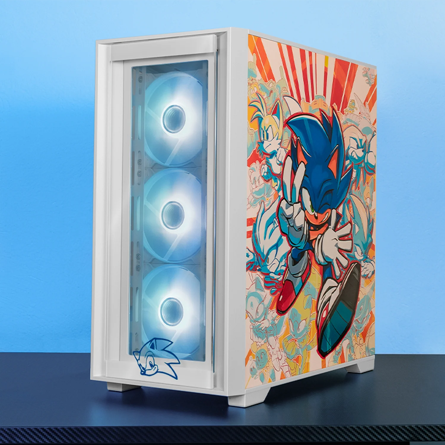 Gabinete XTREME PC GAMING Sonic Hedgehog Comic Edition Mini Torre 4 Fan ARGB USB-C Blanco CXTSH6000WT - Image 6