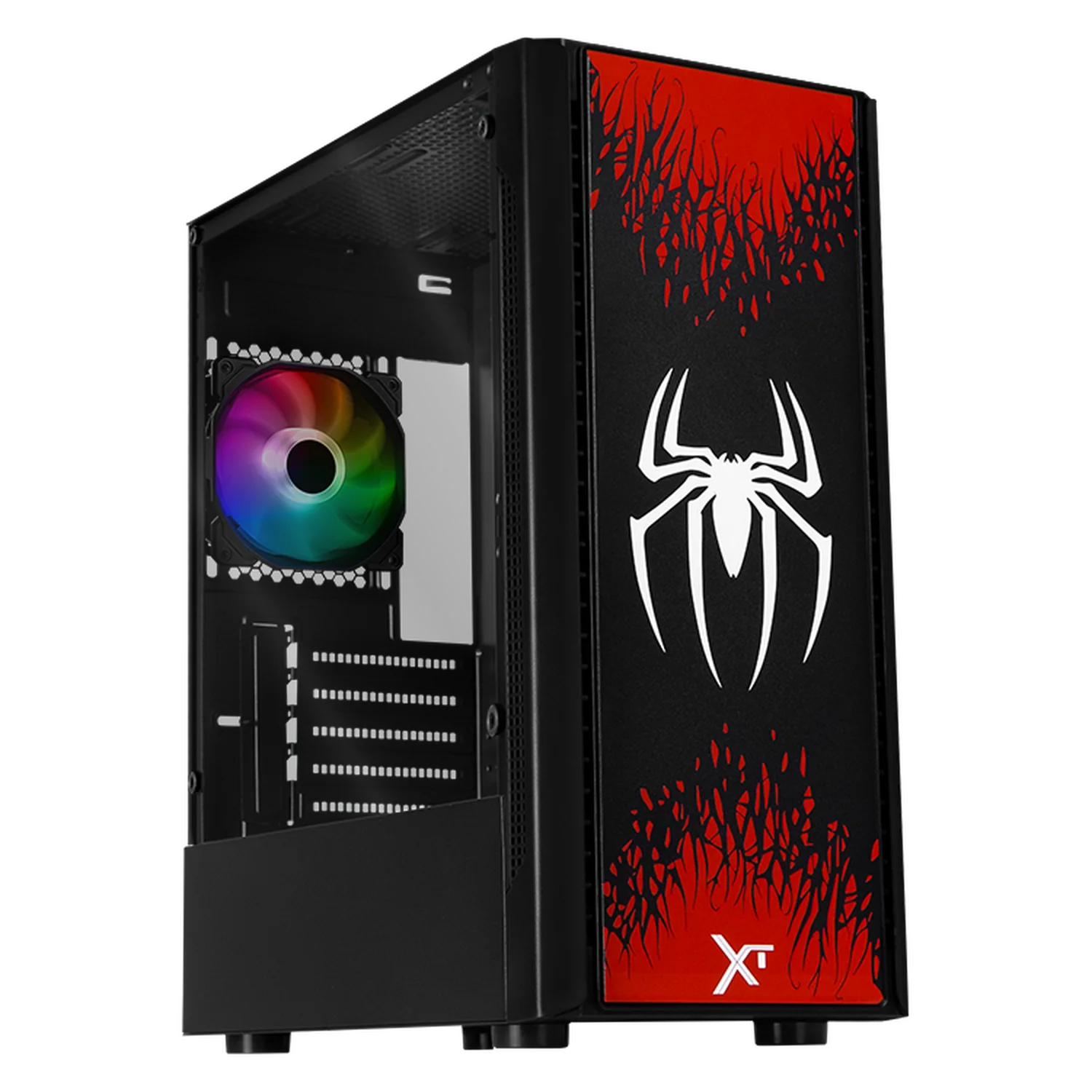 Gabinete XTREME PC GAMING Spider-Man II V3 Edition Mini Torre 3 Fan RGB Negro CXTSPII730BK